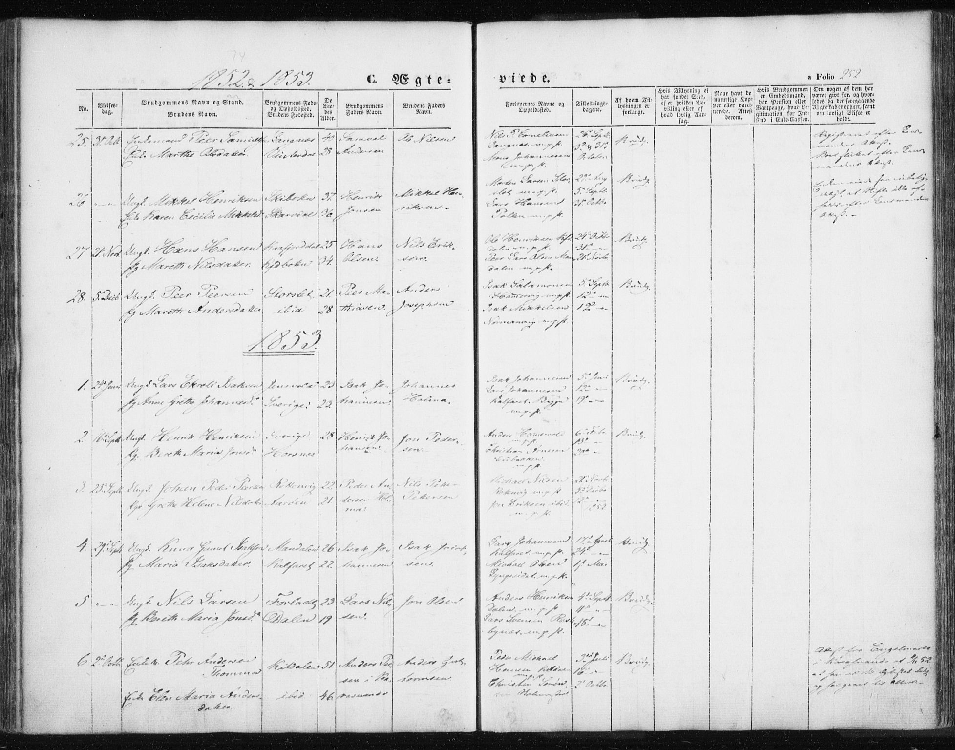 Lyngen sokneprestembete, SATØ/S-1289/H/He/Hea/L0004kirke: Parish register (official) no. 4, 1839-1858, p. 252