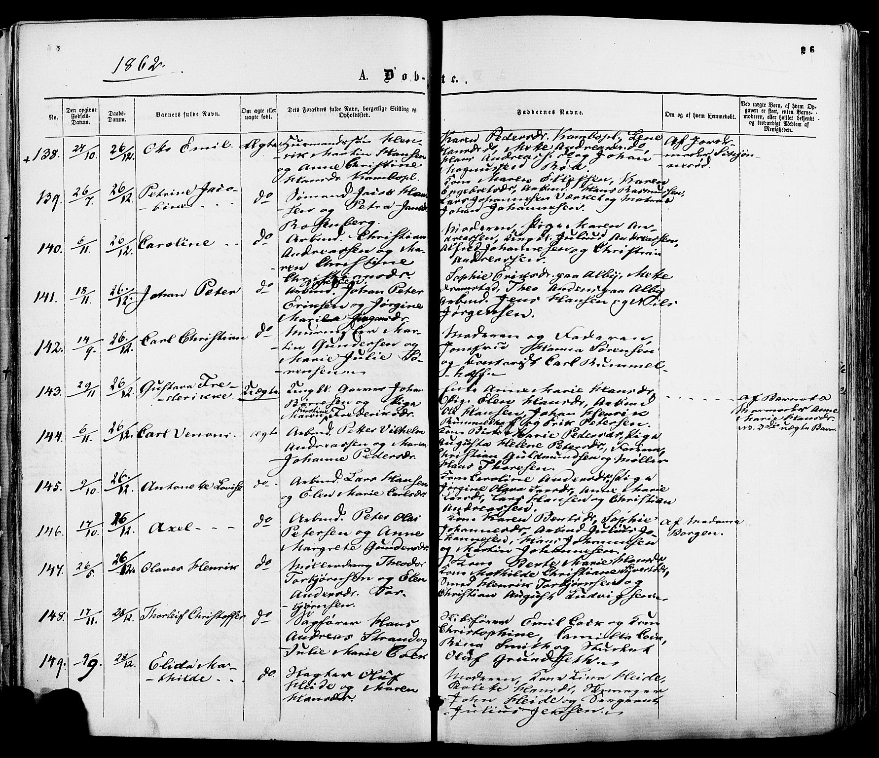 Moss prestekontor Kirkebøker, AV/SAO-A-2003/F/Fa/L0009: Parish register (official) no. I 9, 1861-1869, p. 26