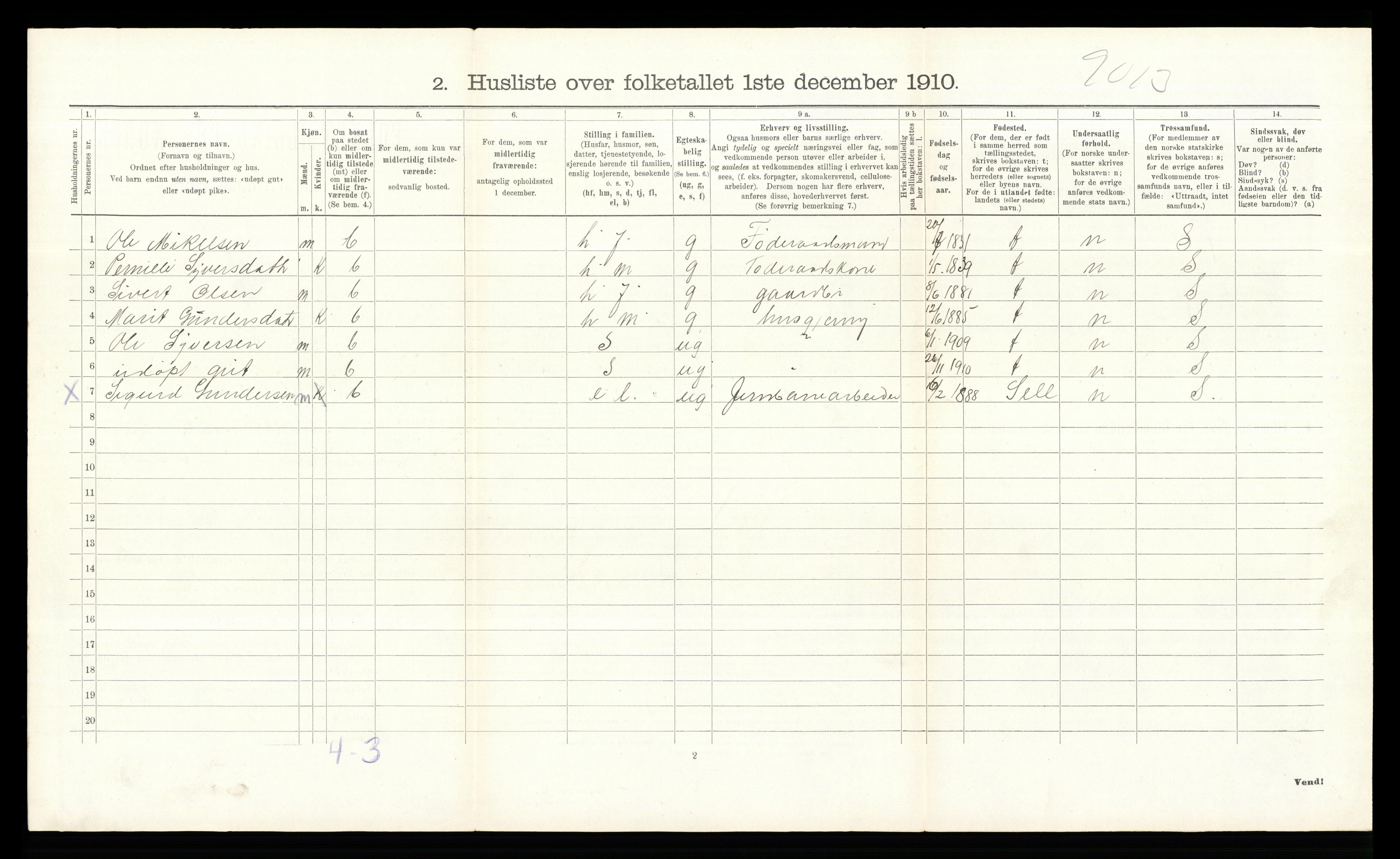 RA, 1910 census for Dovre, 1910, p. 680