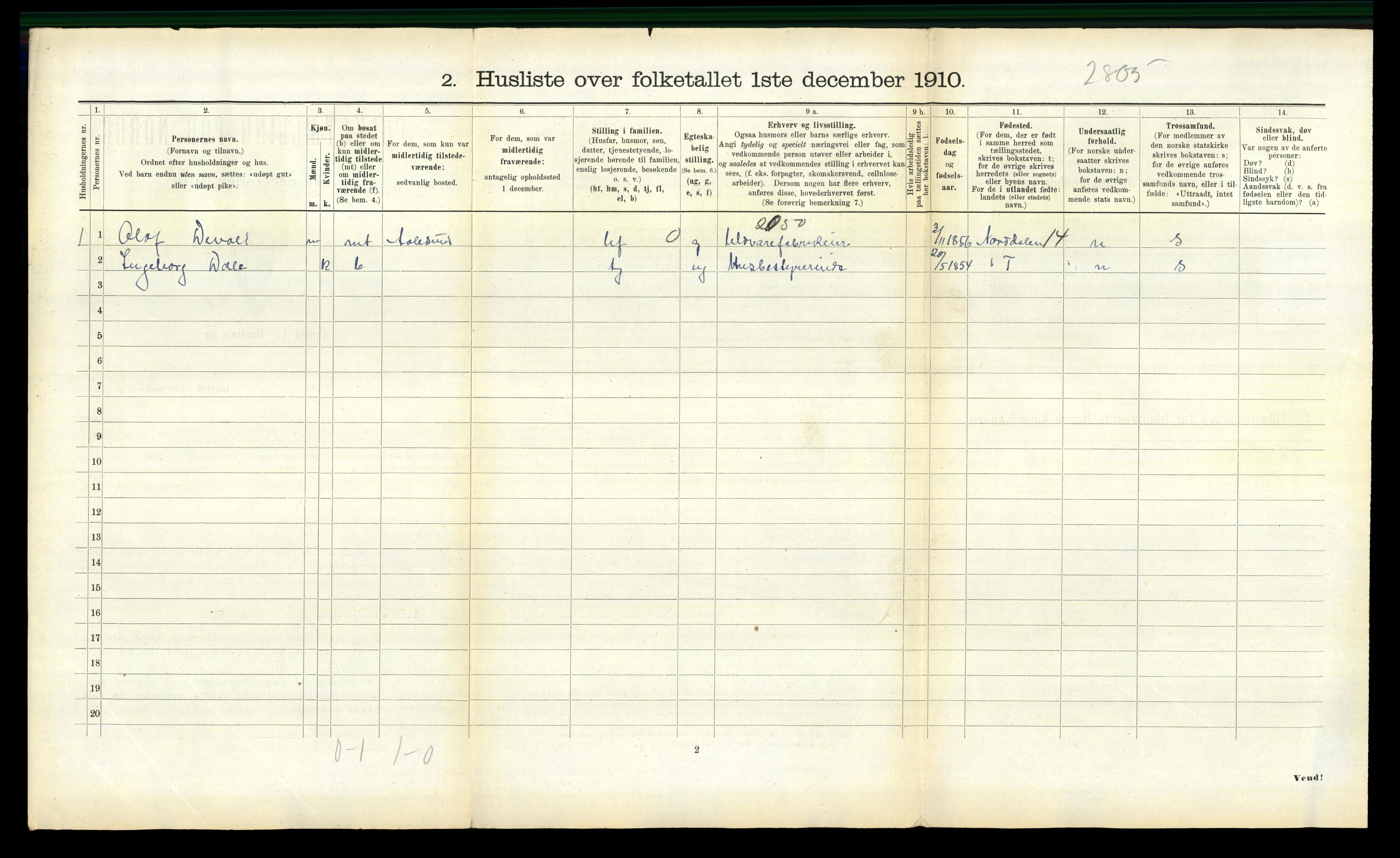 RA, 1910 census for Borgund, 1910, p. 1412