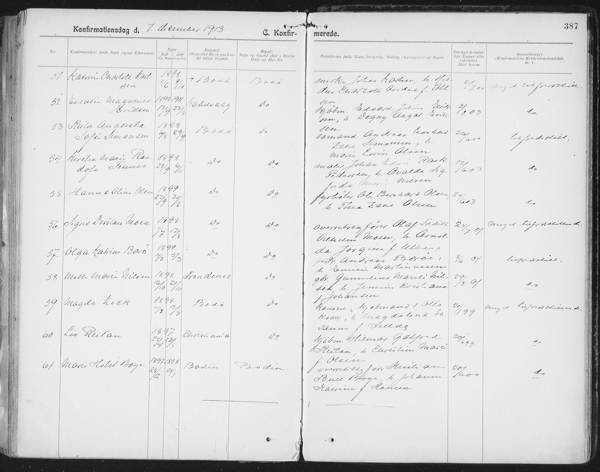 Ministerialprotokoller, klokkerbøker og fødselsregistre - Nordland, AV/SAT-A-1459/801/L0011: Parish register (official) no. 801A11, 1900-1916, p. 387