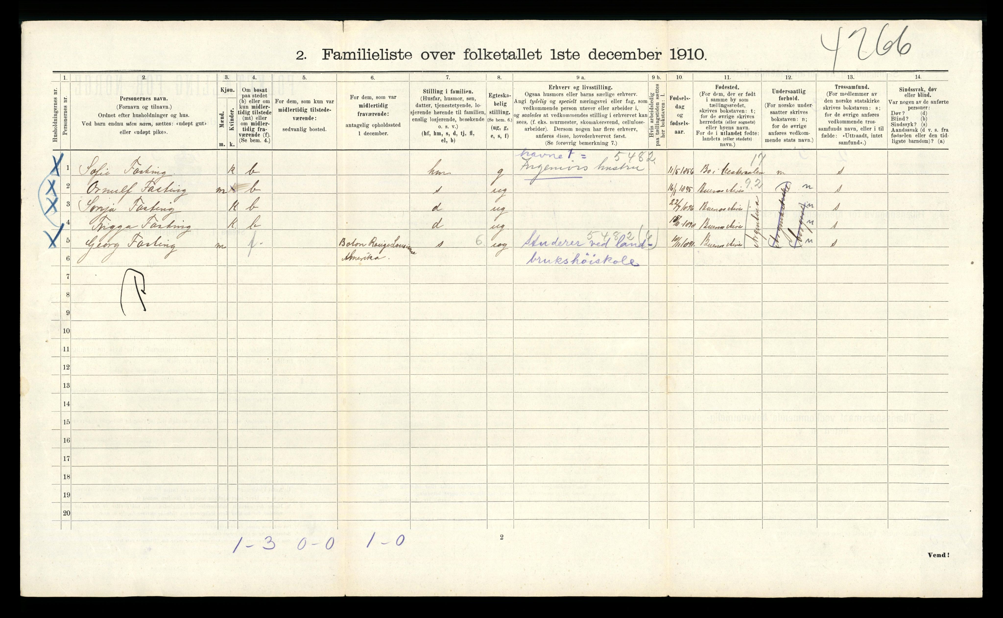 RA, 1910 census for Bergen, 1910, p. 5428