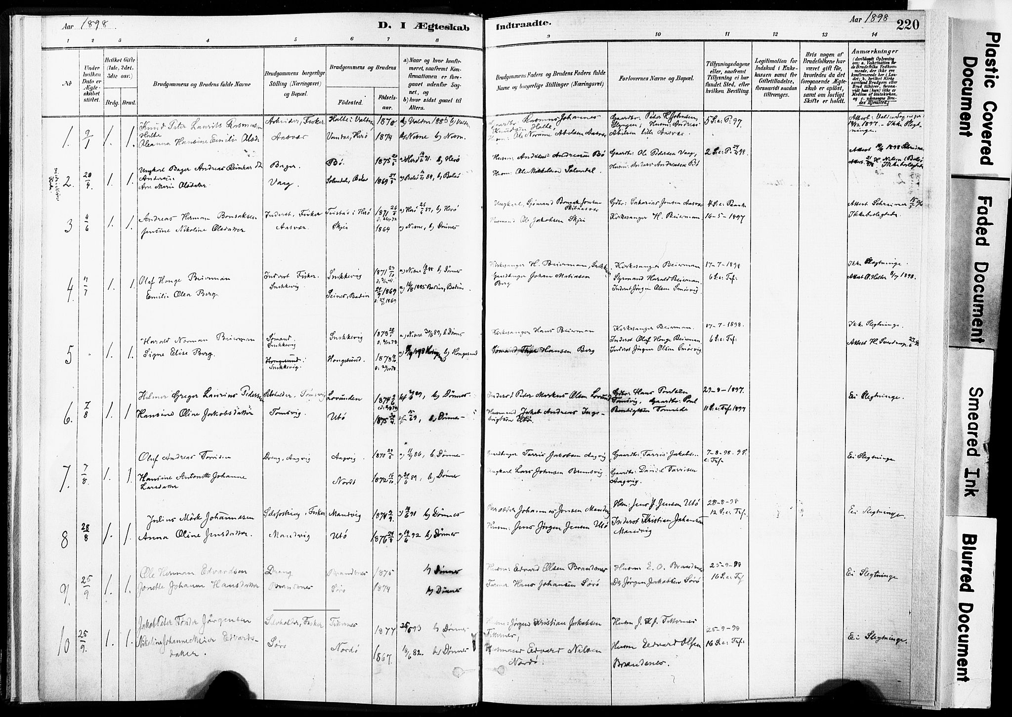 Ministerialprotokoller, klokkerbøker og fødselsregistre - Nordland, AV/SAT-A-1459/835/L0526: Parish register (official) no. 835A03II, 1881-1910, p. 220