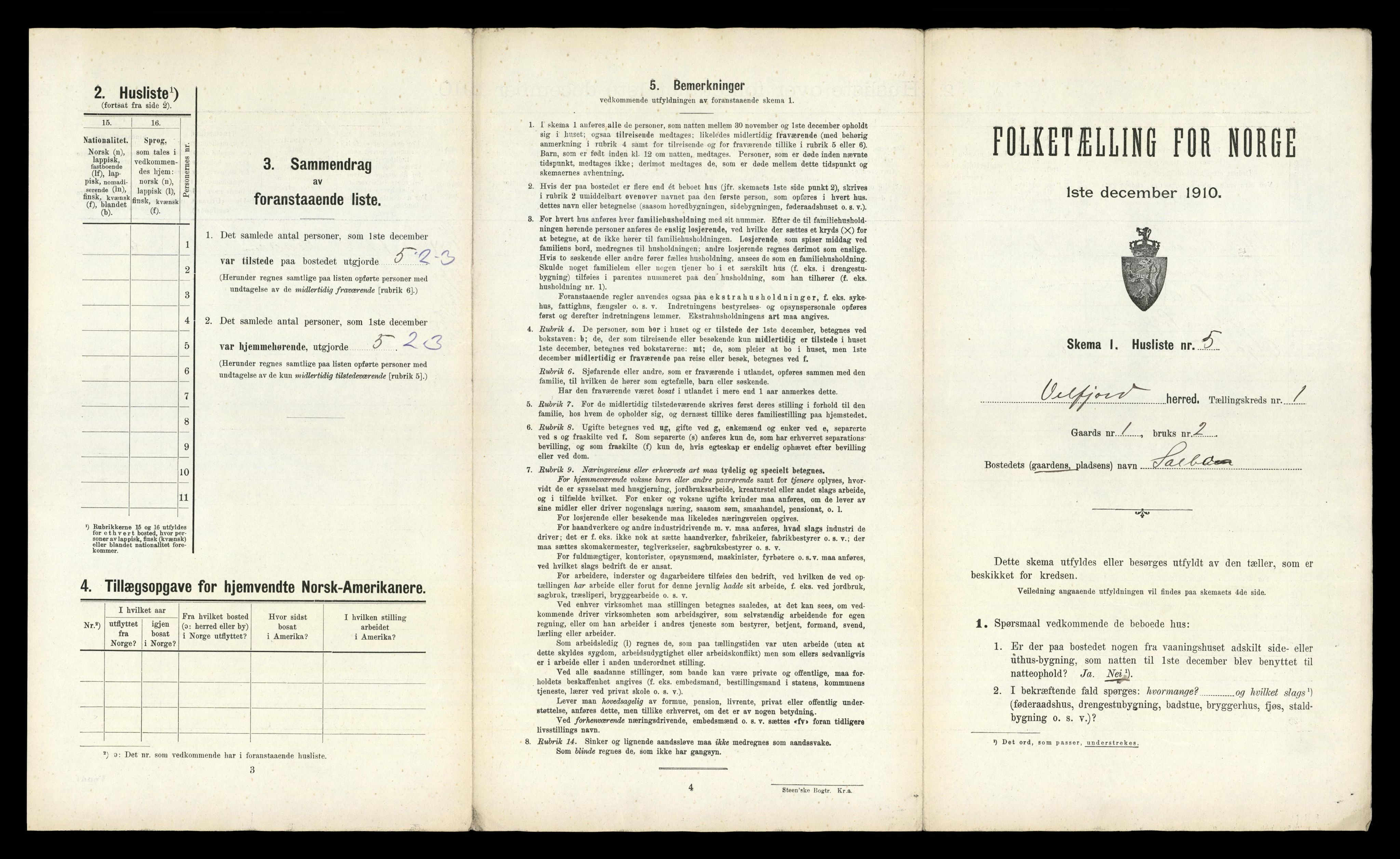 RA, 1910 census for Velfjord, 1910, p. 37