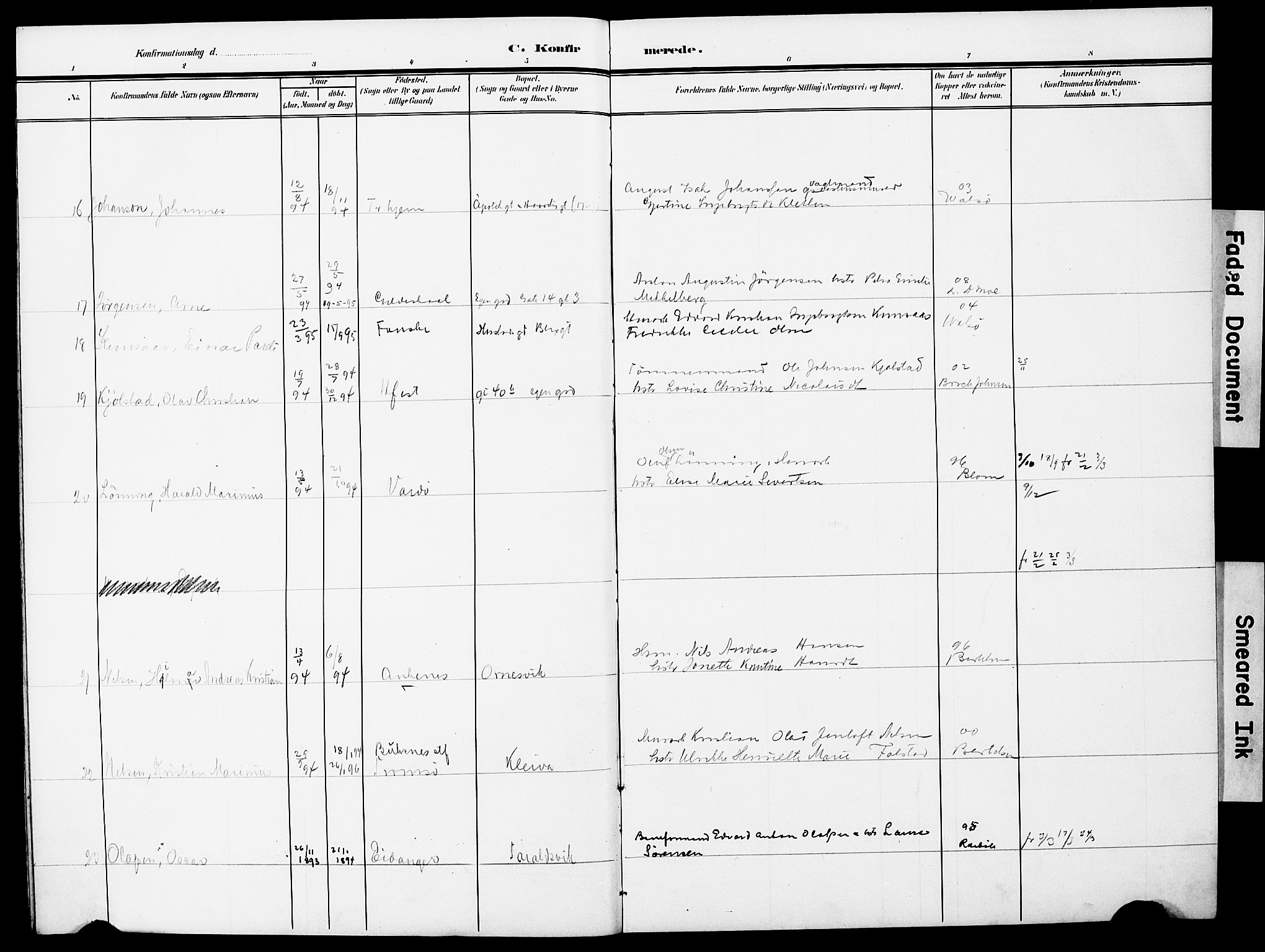 Ministerialprotokoller, klokkerbøker og fødselsregistre - Nordland, AV/SAT-A-1459/871/L0987: Parish register (official) no. 871A03, 1909-1914