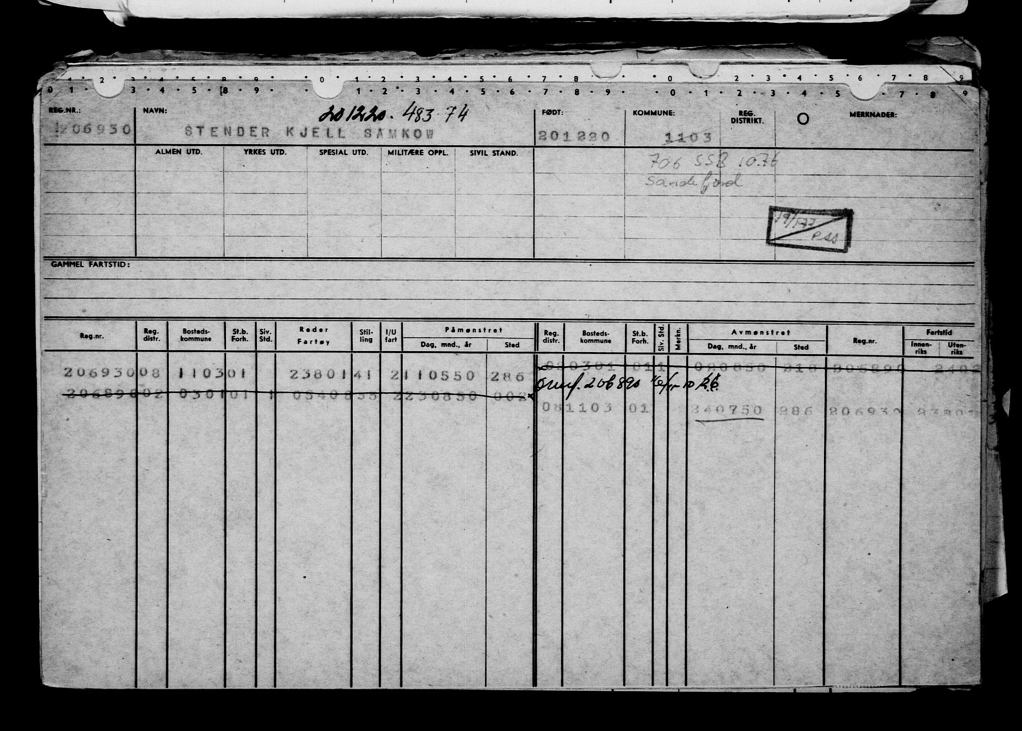 Direktoratet for sjømenn, AV/RA-S-3545/G/Gb/L0188: Hovedkort, 1920, p. 483