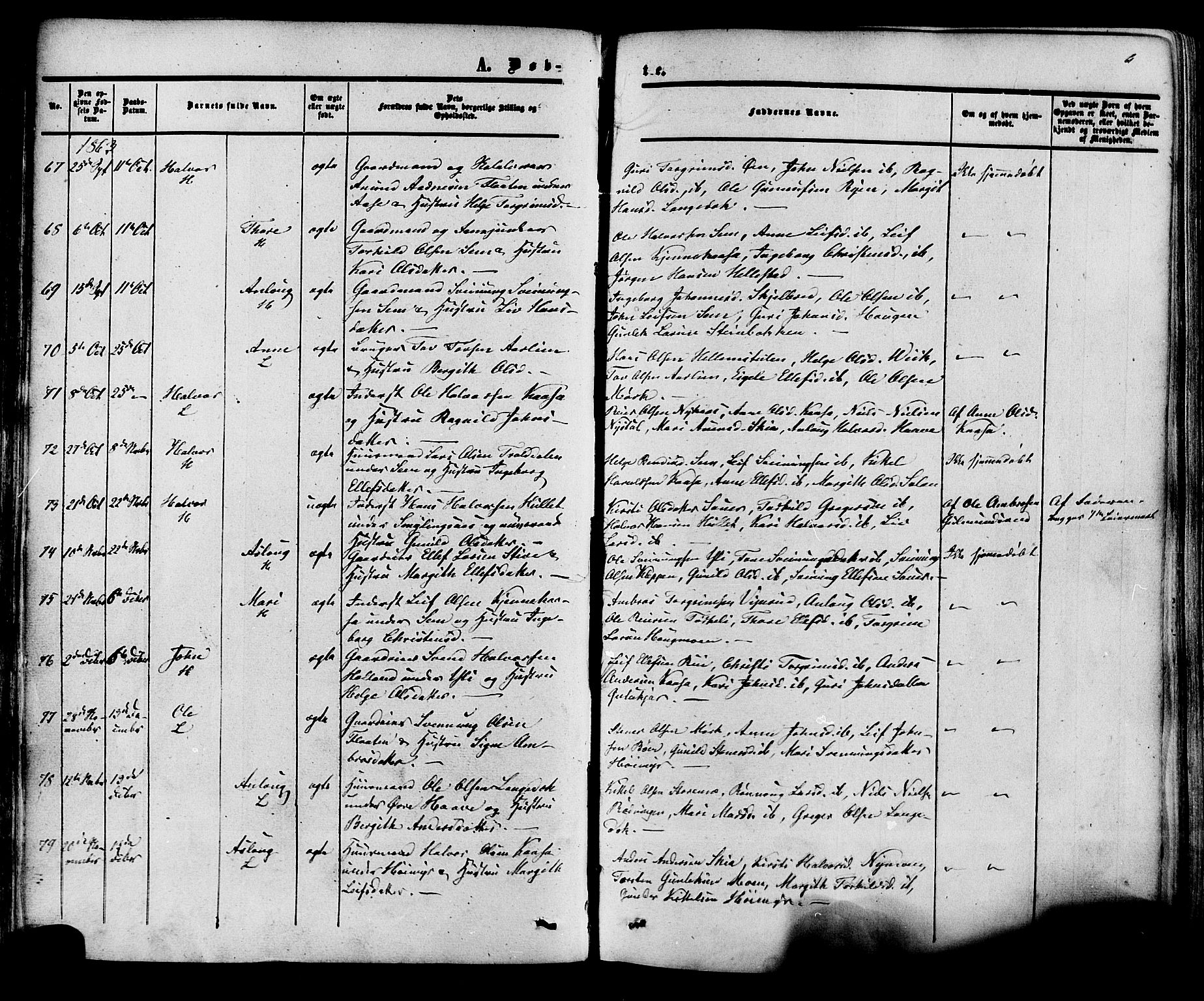 Heddal kirkebøker, SAKO/A-268/F/Fa/L0007: Parish register (official) no. I 7, 1855-1877, p. 61