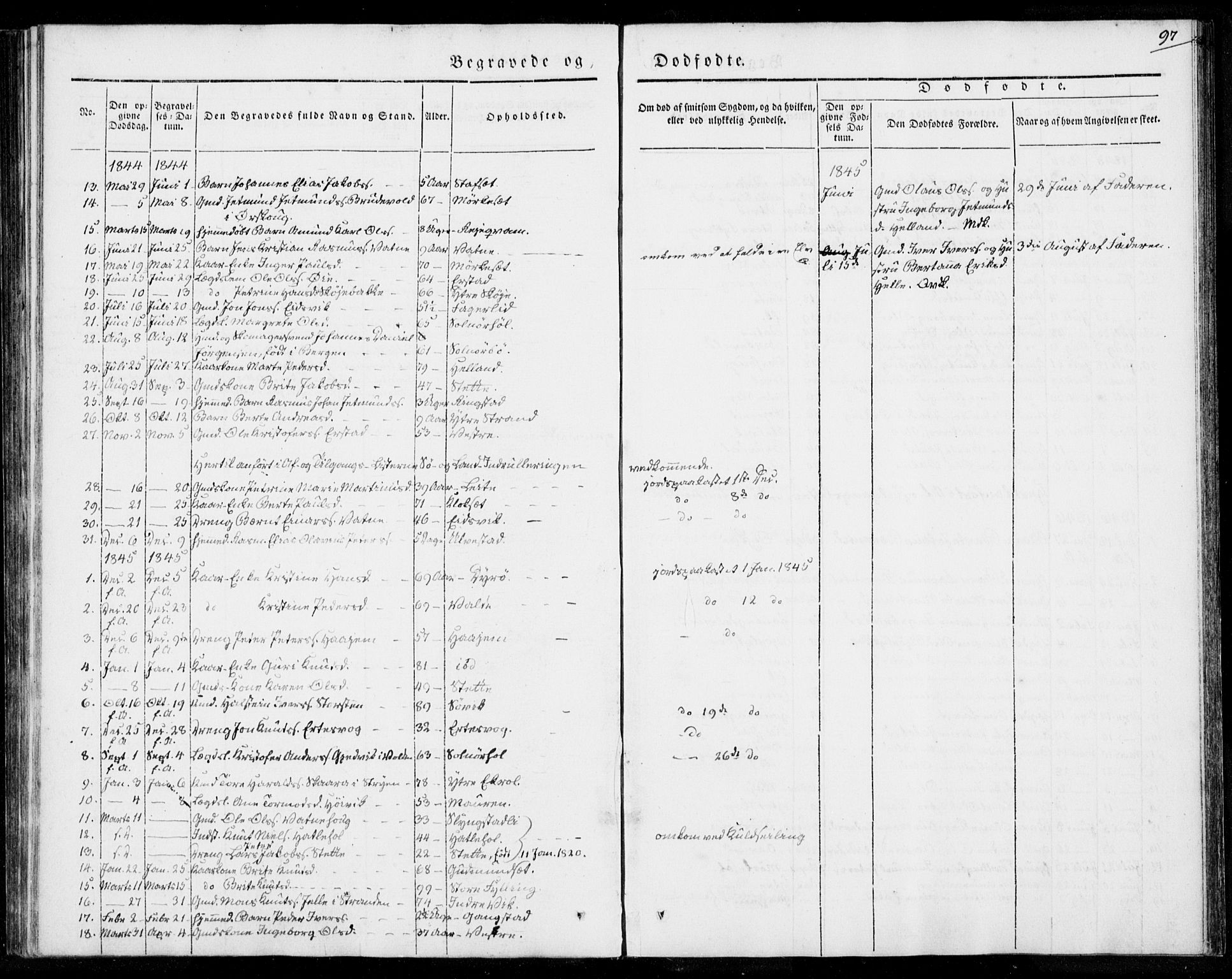 Ministerialprotokoller, klokkerbøker og fødselsregistre - Møre og Romsdal, AV/SAT-A-1454/524/L0352: Parish register (official) no. 524A04, 1838-1847, p. 97