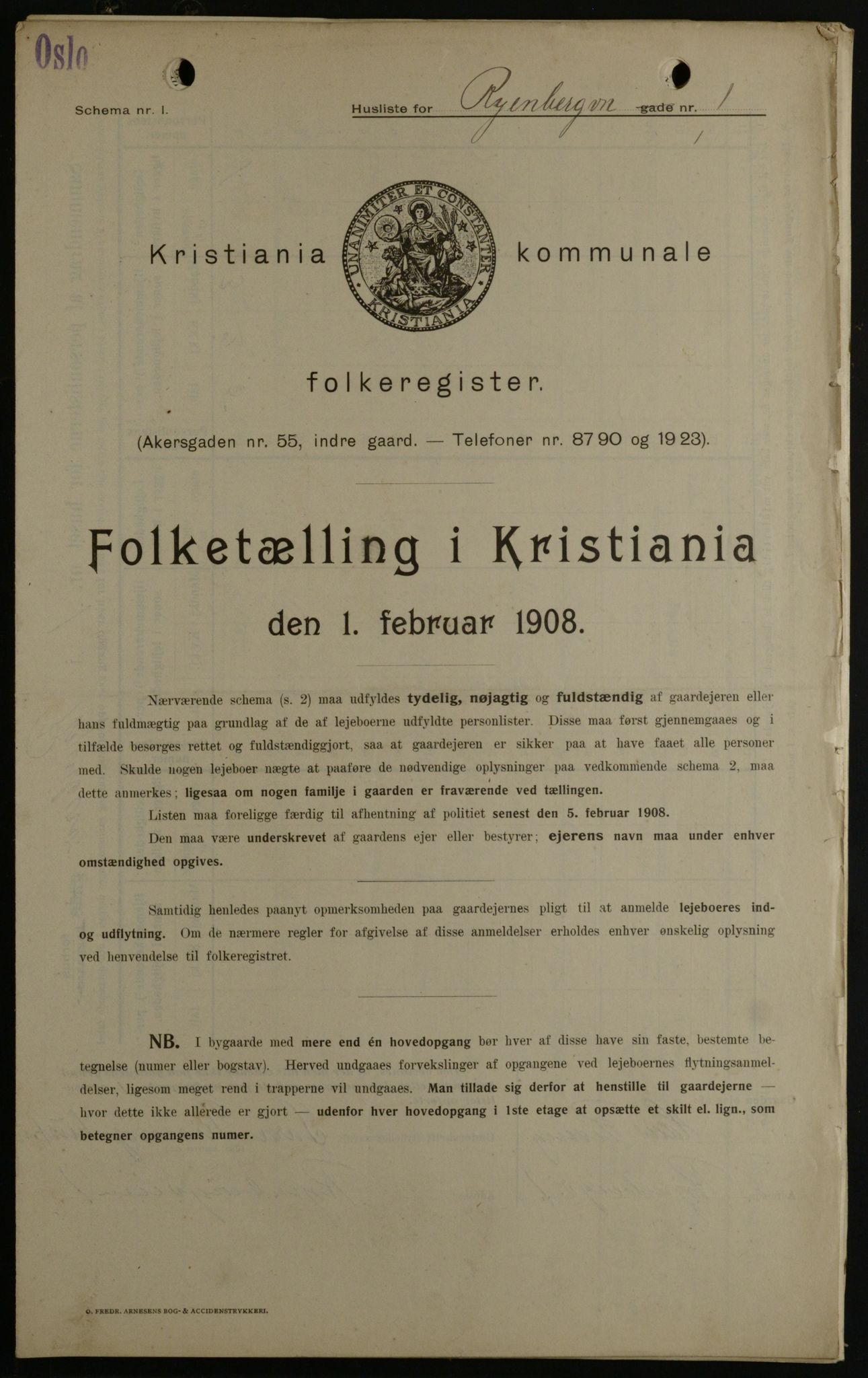 OBA, Municipal Census 1908 for Kristiania, 1908, p. 77129