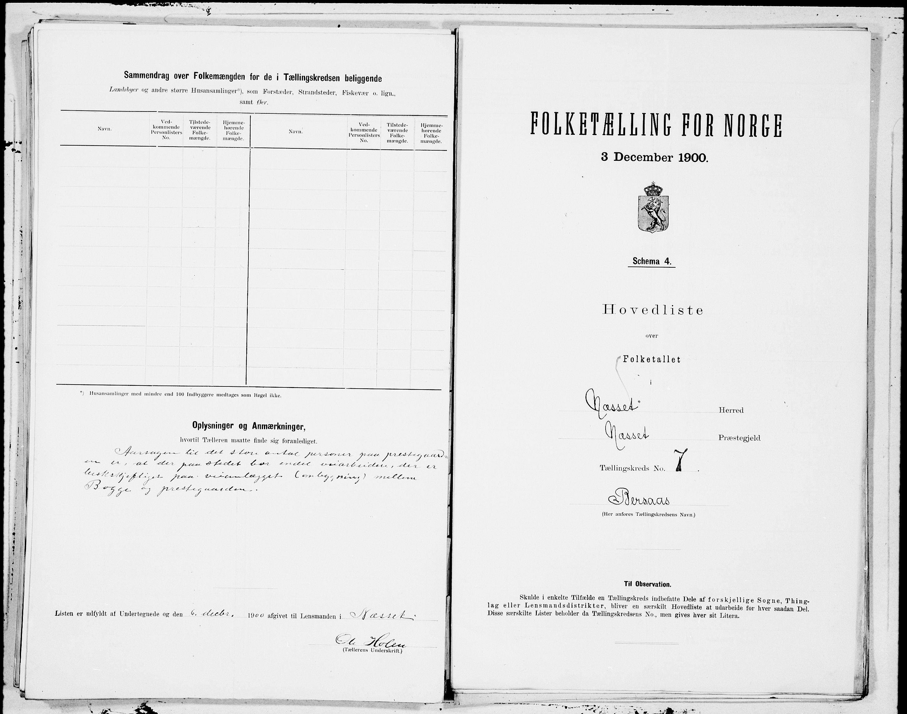 SAT, 1900 census for Nesset, 1900, p. 14