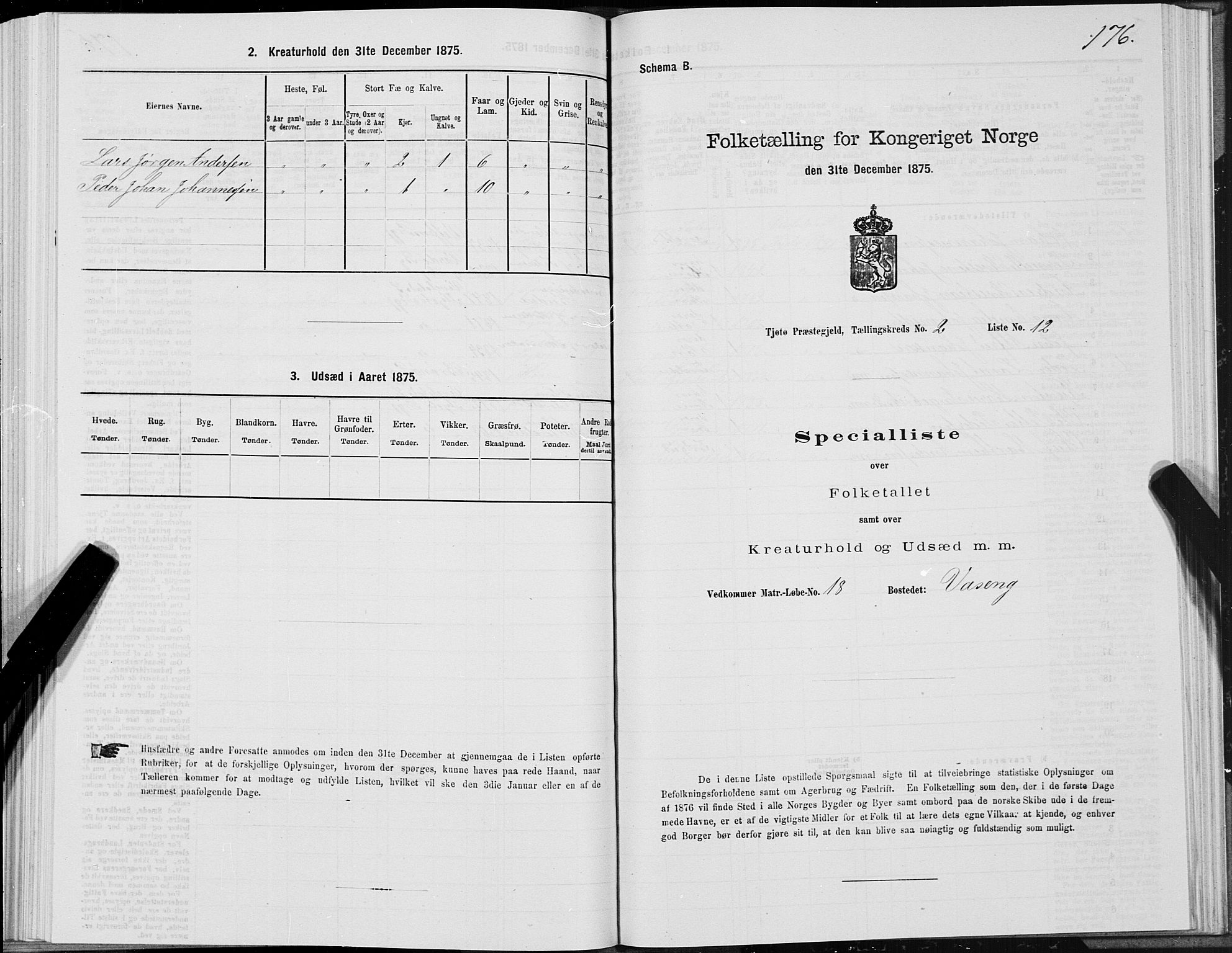 SAT, 1875 census for 1817P Tjøtta, 1875, p. 1176