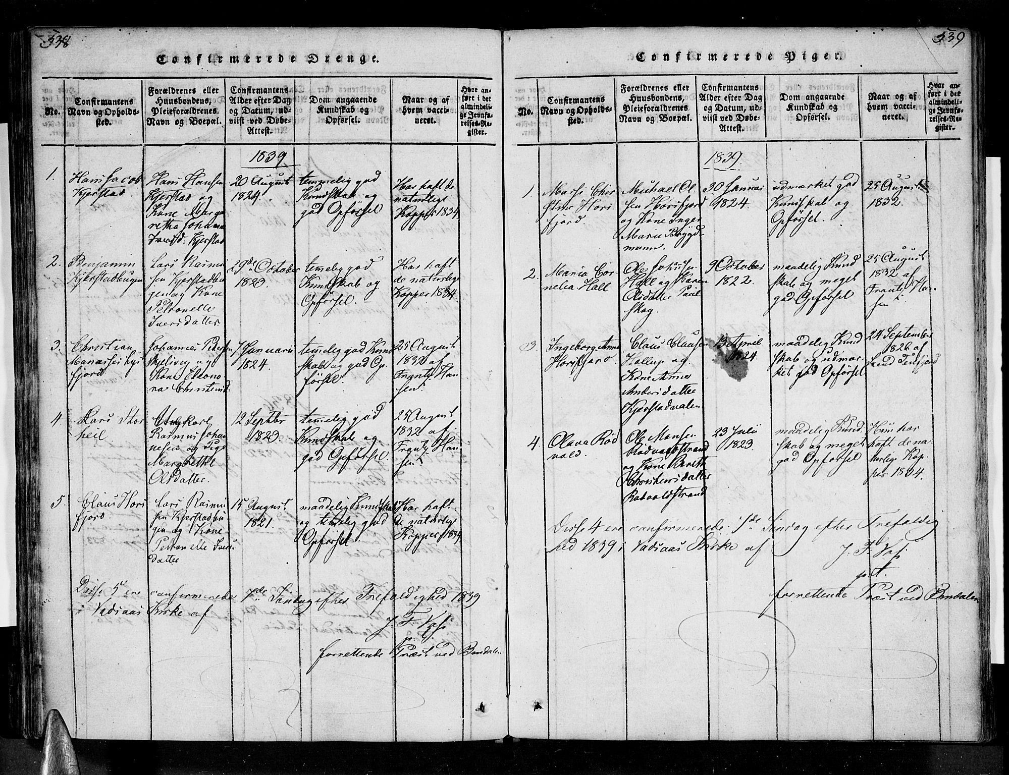 Ministerialprotokoller, klokkerbøker og fødselsregistre - Nordland, AV/SAT-A-1459/810/L0143: Parish register (official) no. 810A06 /2, 1820-1841, p. 538-539