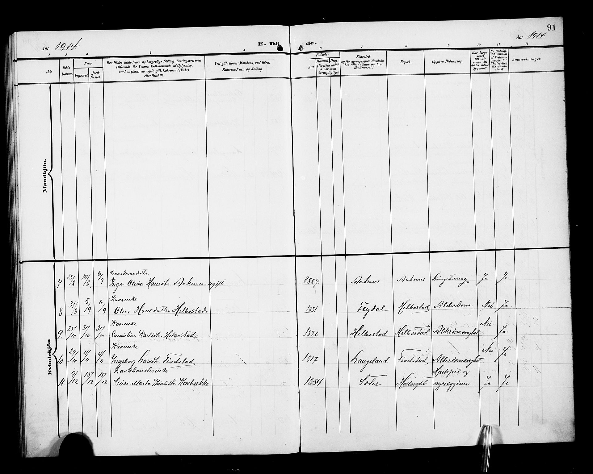 Ministerialprotokoller, klokkerbøker og fødselsregistre - Møre og Romsdal, AV/SAT-A-1454/517/L0231: Parish register (copy) no. 517C04, 1904-1918, p. 91