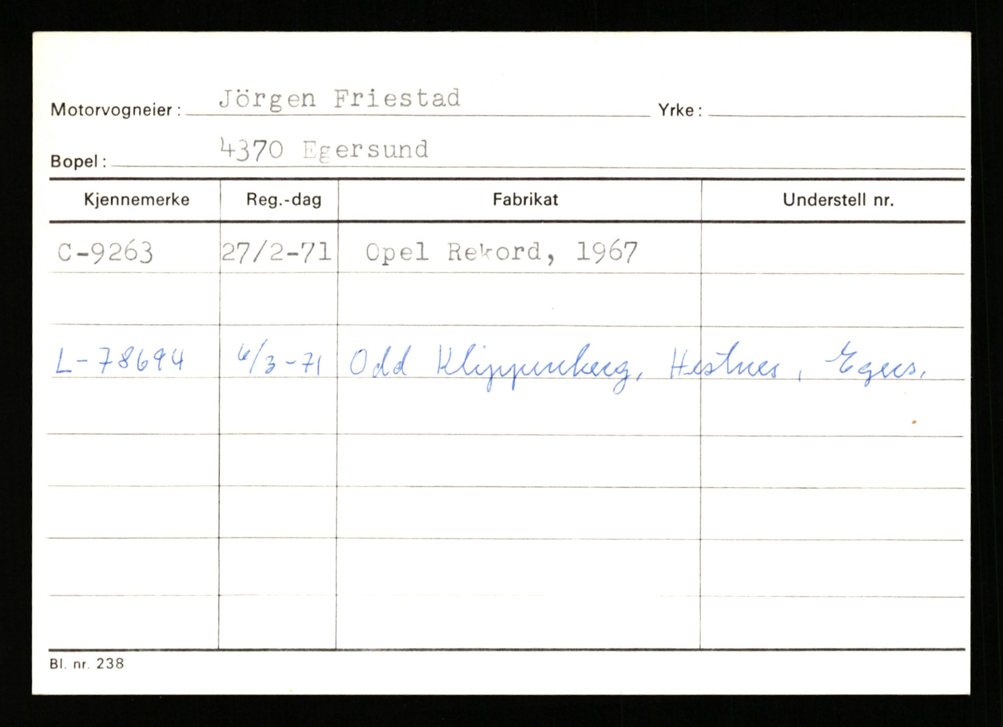 Stavanger trafikkstasjon, AV/SAST-A-101942/0/G/L0002: Registreringsnummer: 5791 - 10405, 1930-1971, p. 2323