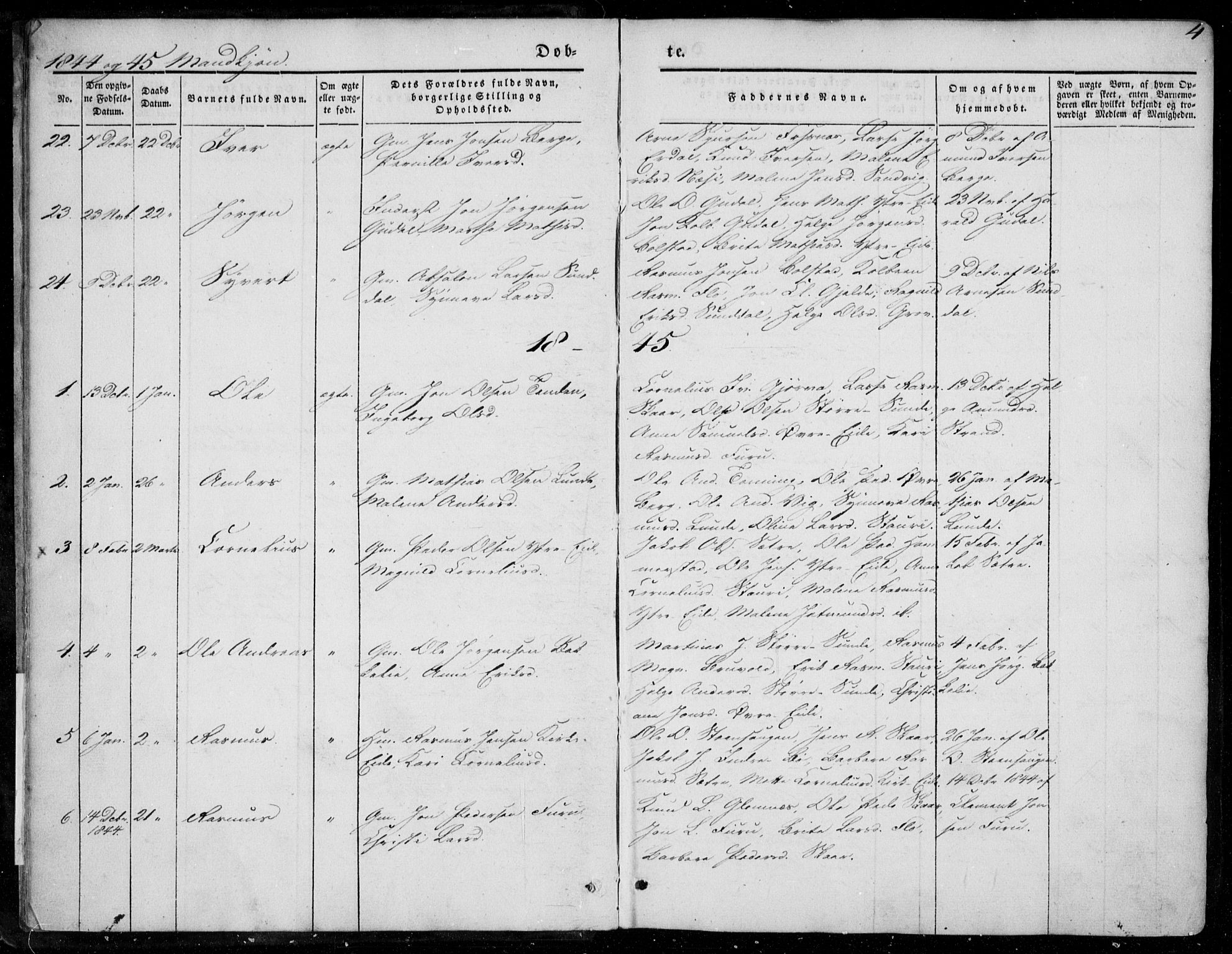 Stryn Sokneprestembete, AV/SAB-A-82501: Parish register (official) no. A 2, 1844-1861, p. 4