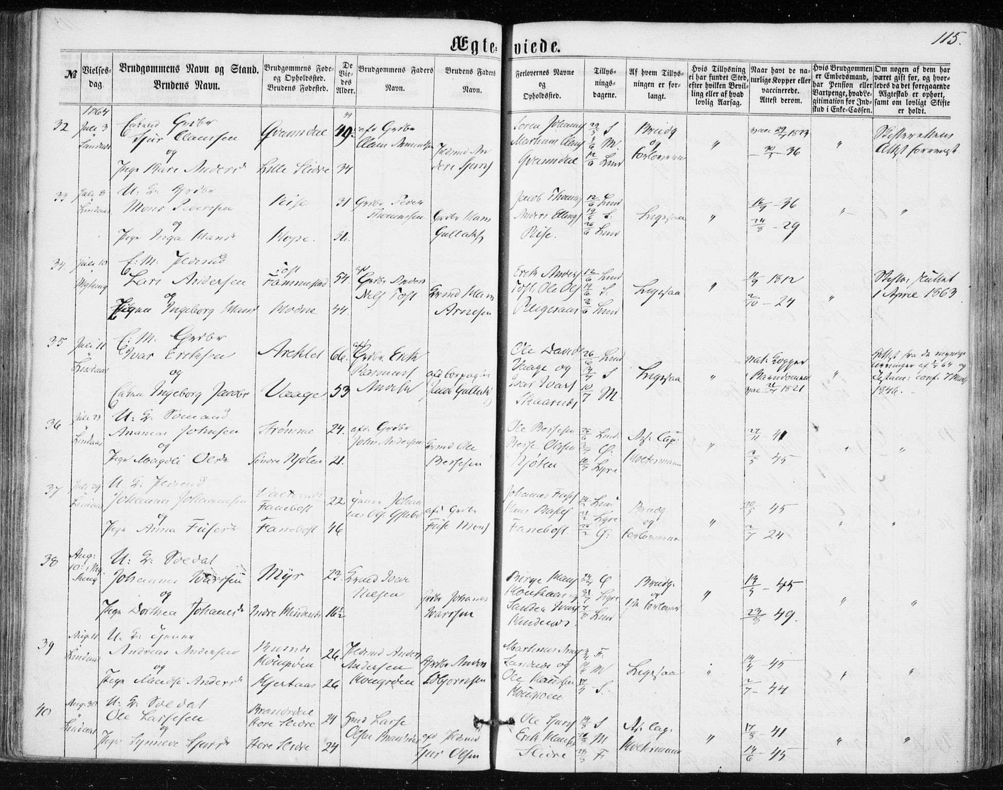 Lindås Sokneprestembete, AV/SAB-A-76701/H/Haa/Haaa/L0016: Parish register (official) no. A 16, 1863-1875, p. 115