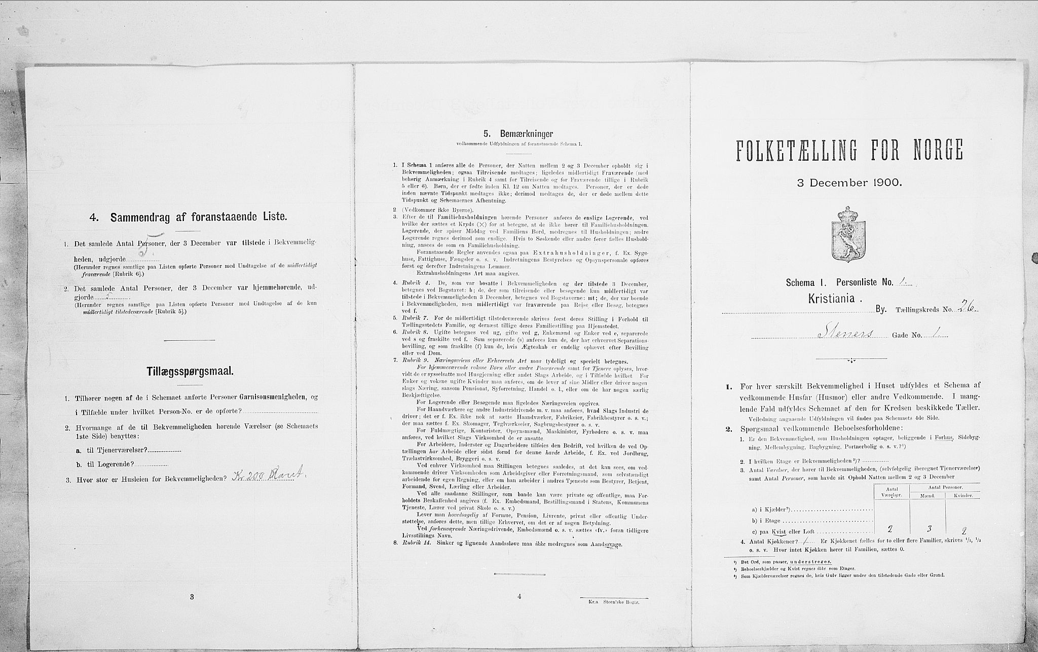 SAO, 1900 census for Kristiania, 1900, p. 91020