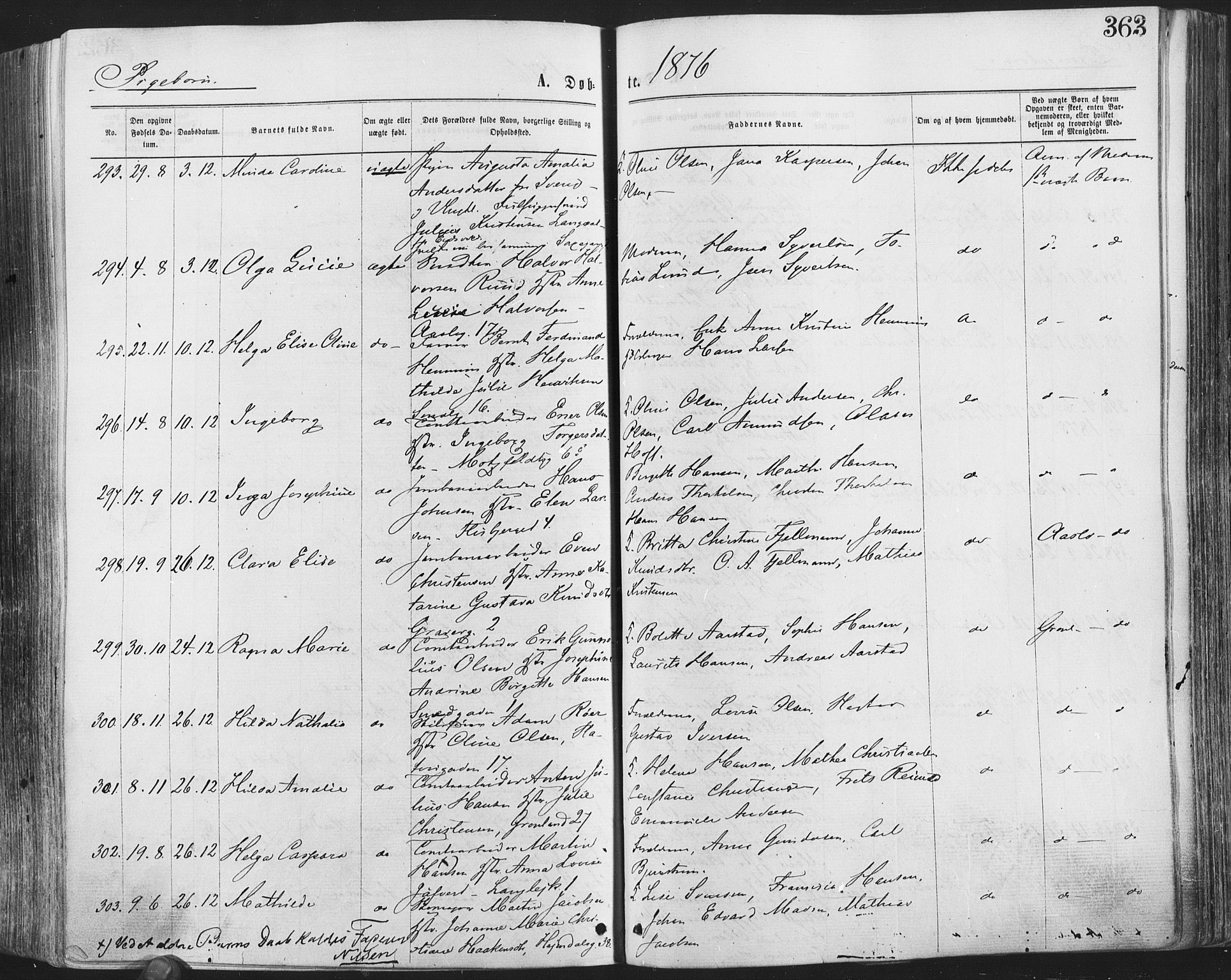 Grønland prestekontor Kirkebøker, SAO/A-10848/F/Fa/L0004: Parish register (official) no. 4, 1869-1880, p. 363