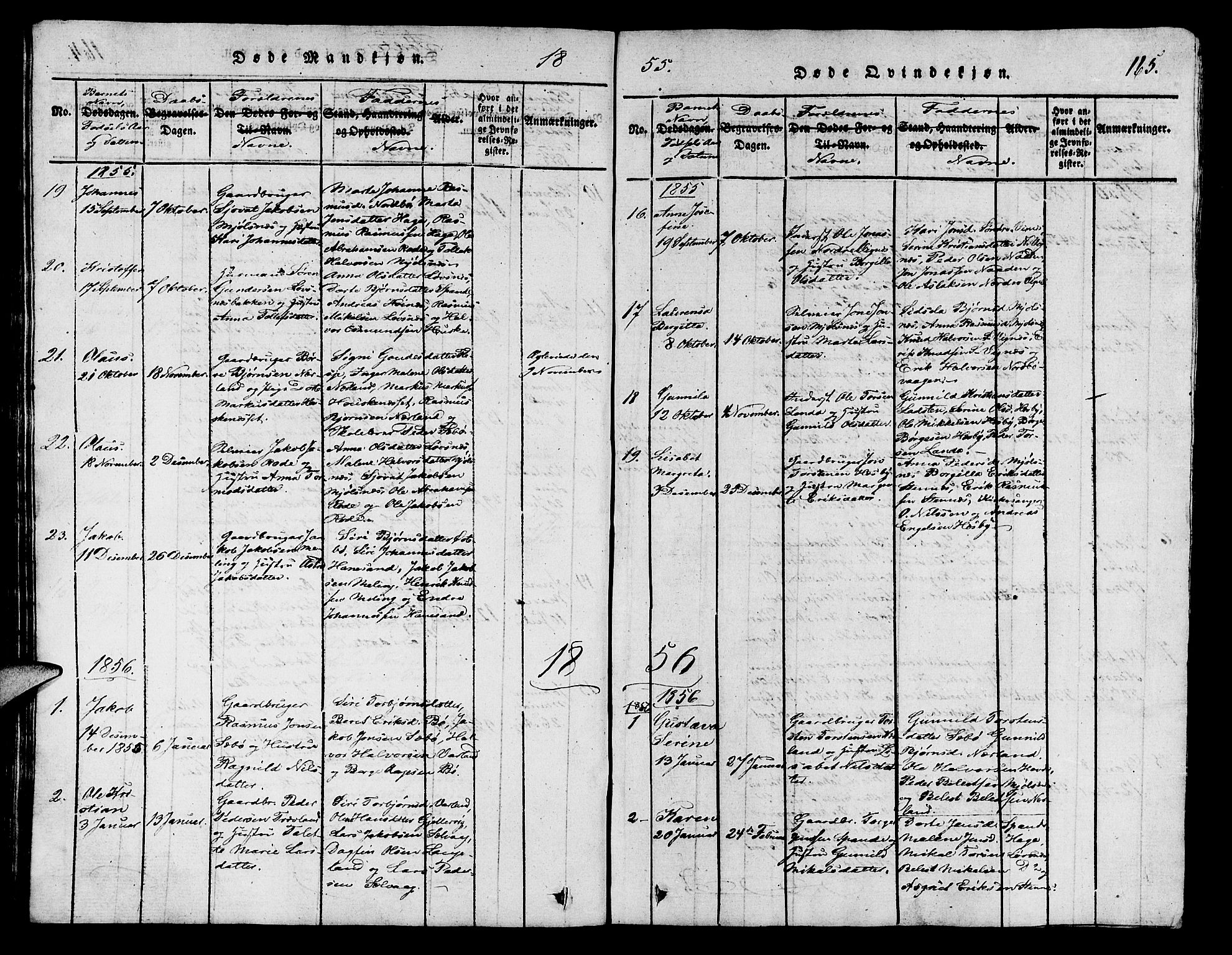 Finnøy sokneprestkontor, AV/SAST-A-101825/H/Ha/Hab/L0001: Parish register (copy) no. B 1, 1816-1856, p. 165