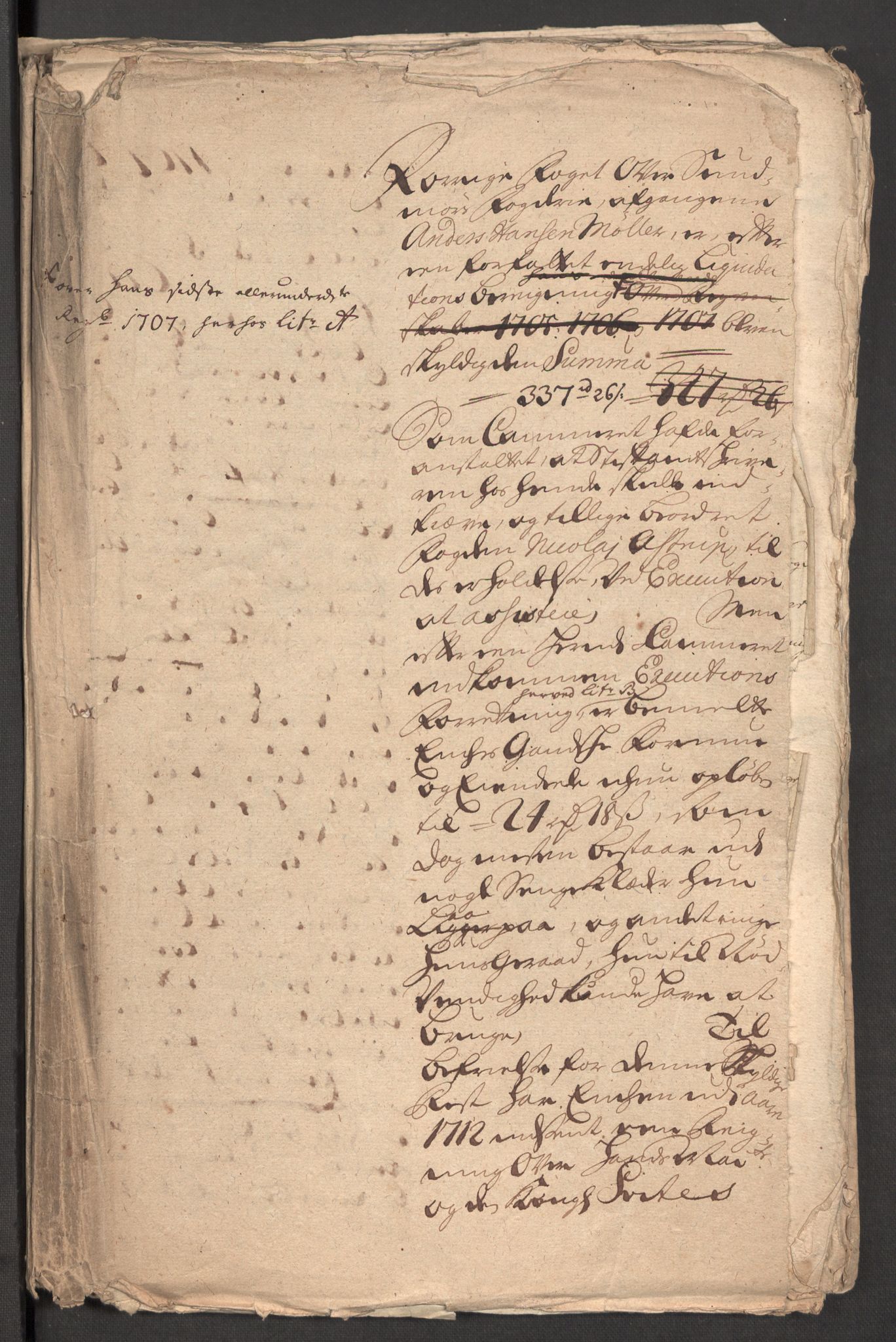Rentekammeret inntil 1814, Reviderte regnskaper, Fogderegnskap, RA/EA-4092/R54/L3561: Fogderegnskap Sunnmøre, 1706-1707, p. 444