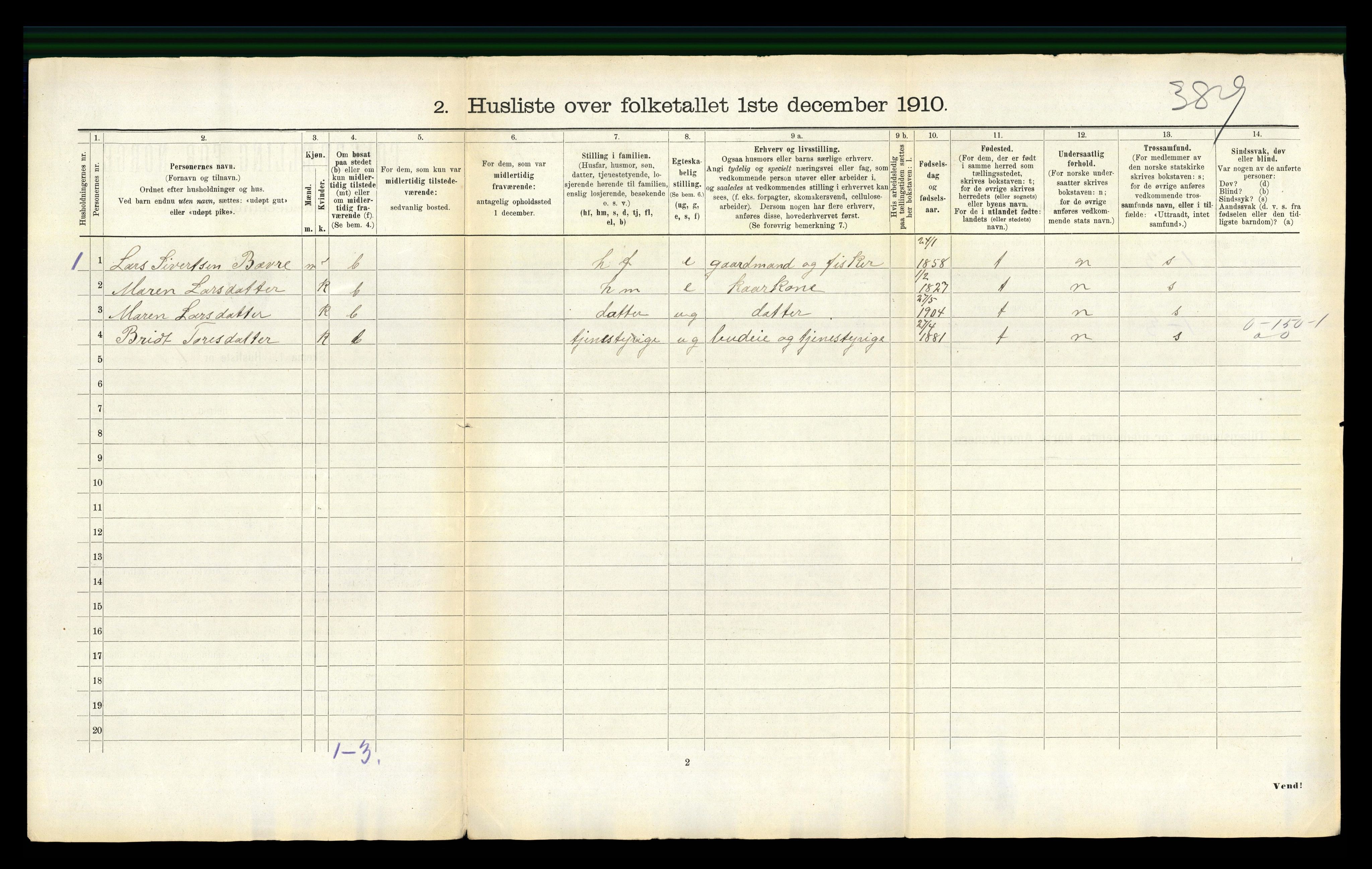 RA, 1910 census for Surnadal, 1910, p. 110