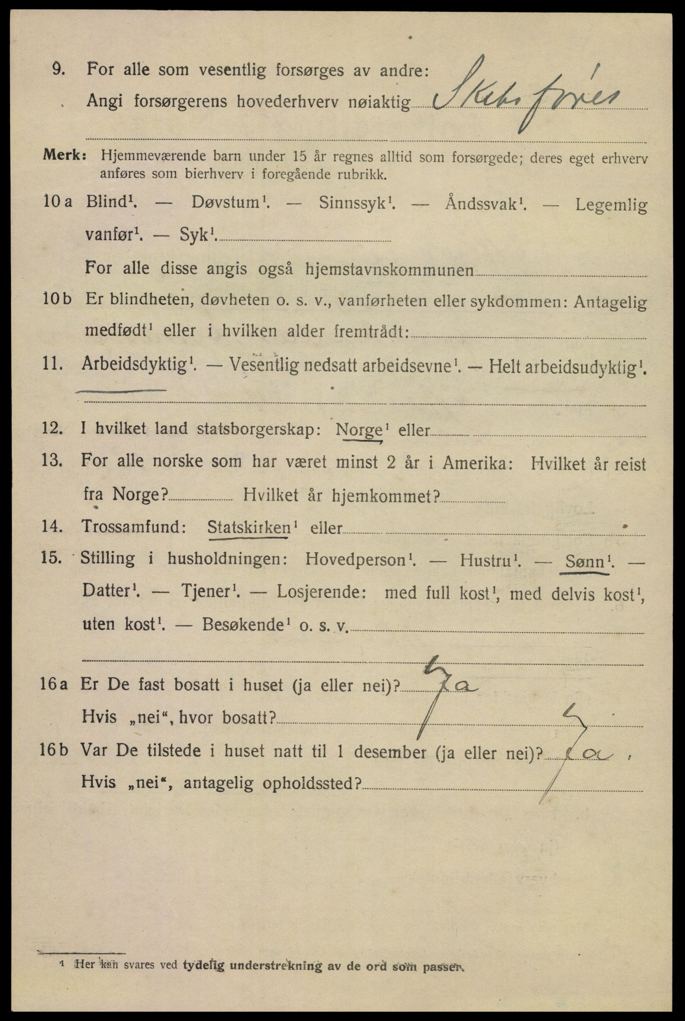 SAKO, 1920 census for Kragerø, 1920, p. 6660