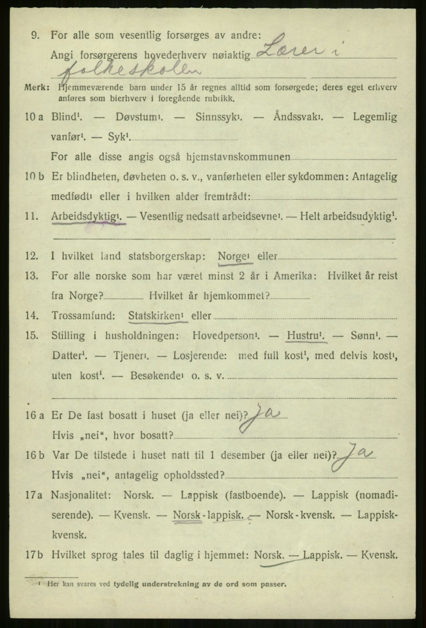 SATØ, 1920 census for Lyngen, 1920, p. 7912