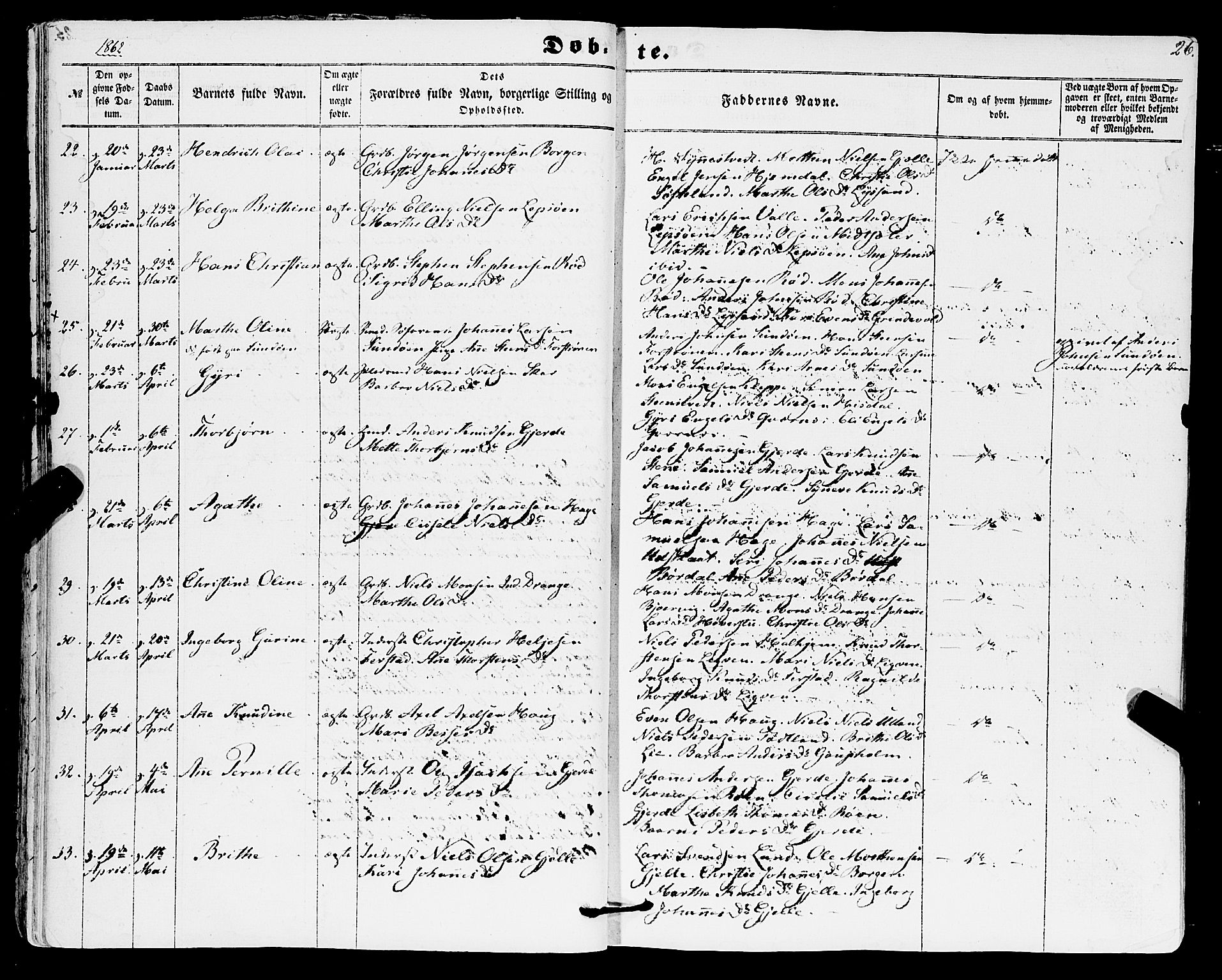 Os sokneprestembete, AV/SAB-A-99929: Parish register (official) no. A 17, 1860-1873, p. 26