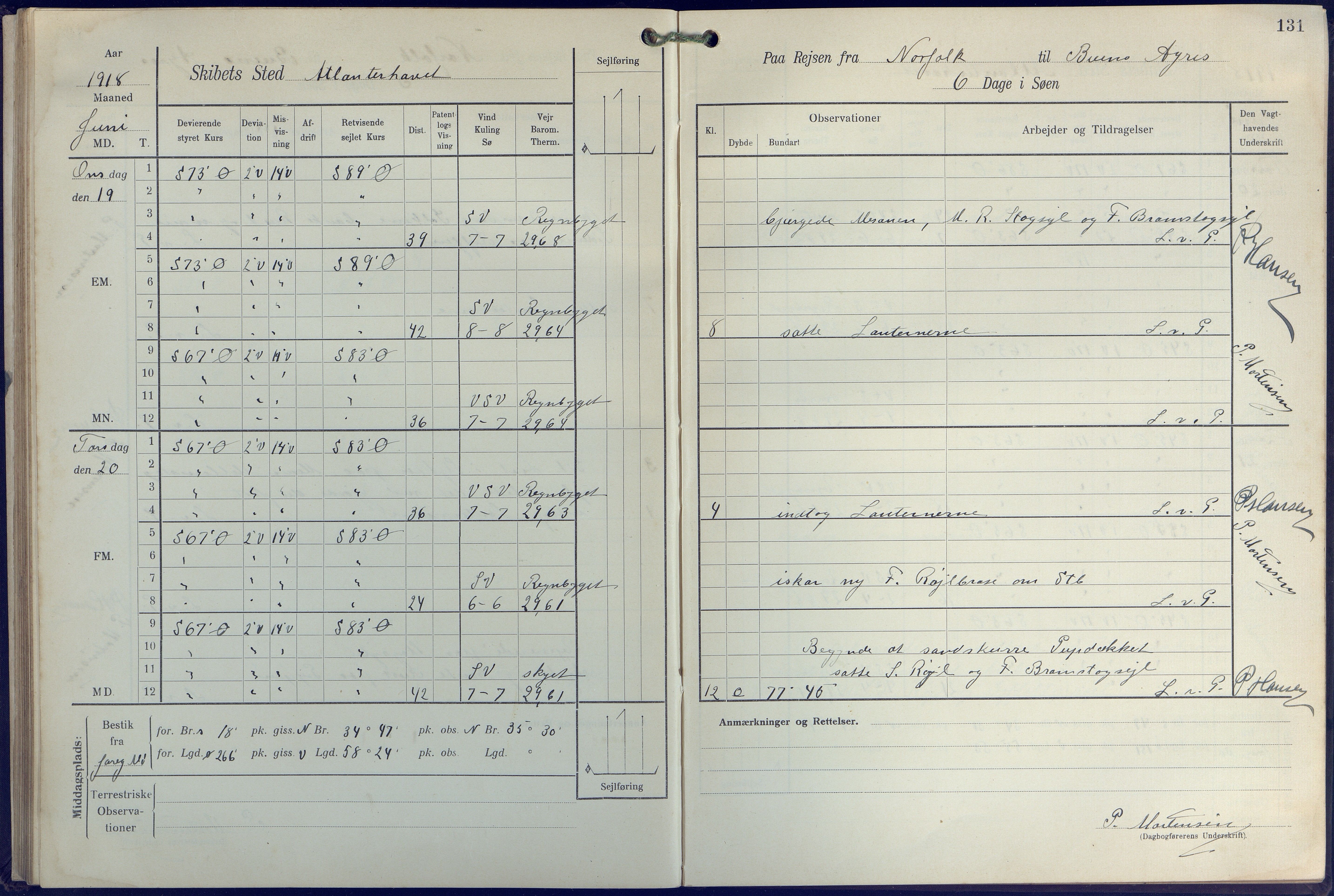 Fartøysarkivet, AAKS/PA-1934/F/L0271: Pehr Ugland (bark), 1917-1919, p. 131