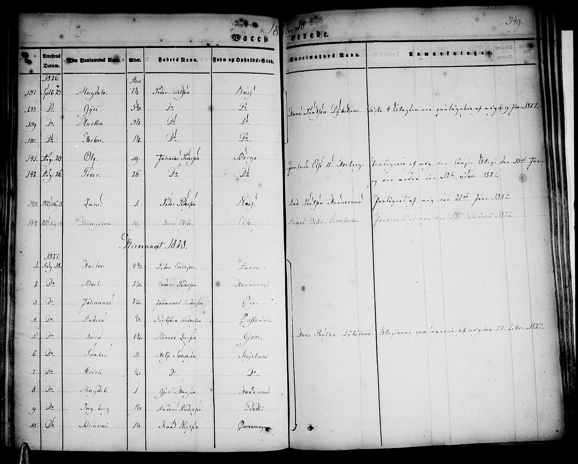 Strandebarm sokneprestembete, AV/SAB-A-78401/H/Haa: Parish register (official) no. A 6, 1826-1843, p. 349