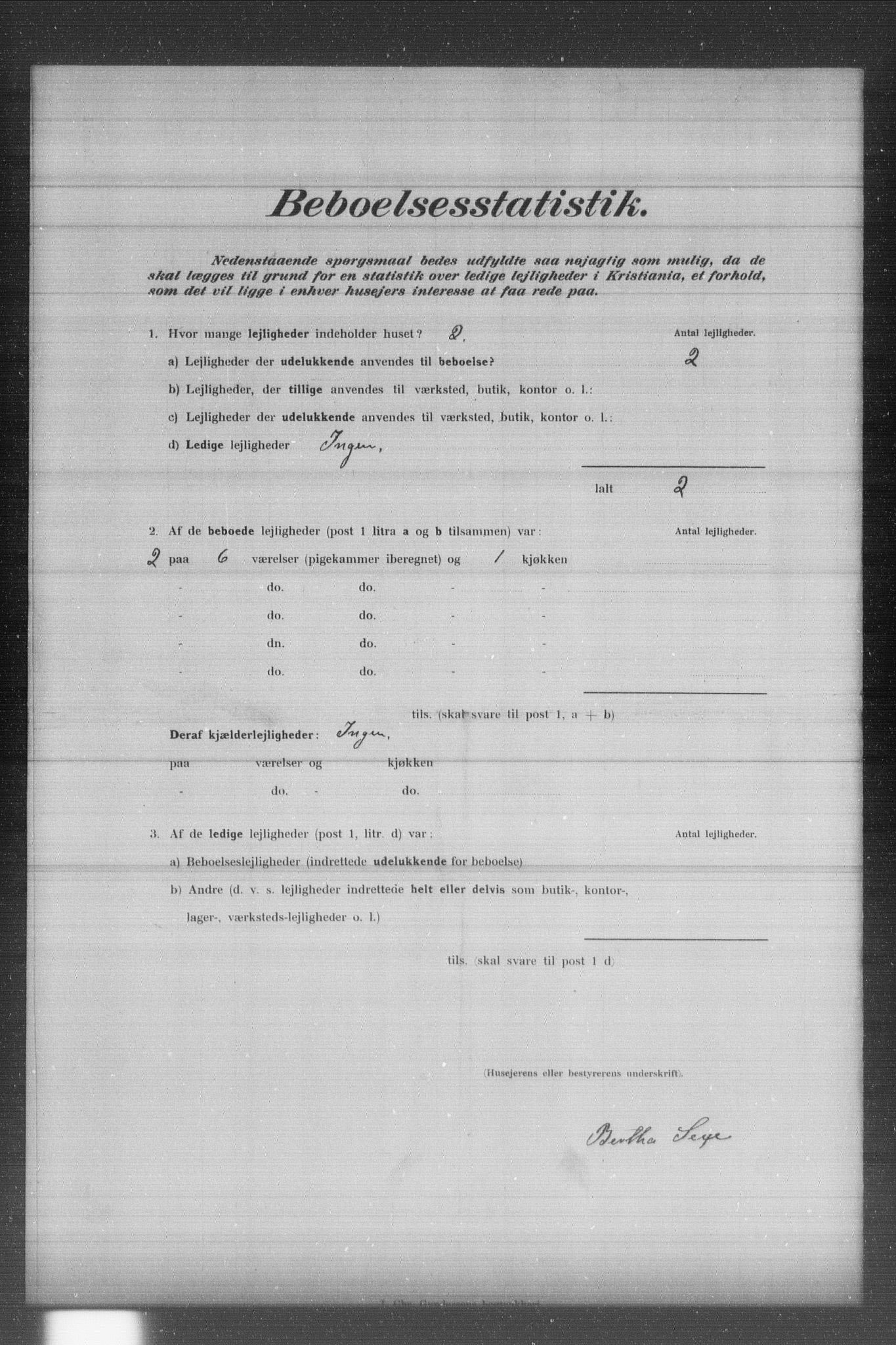 OBA, Municipal Census 1902 for Kristiania, 1902, p. 185