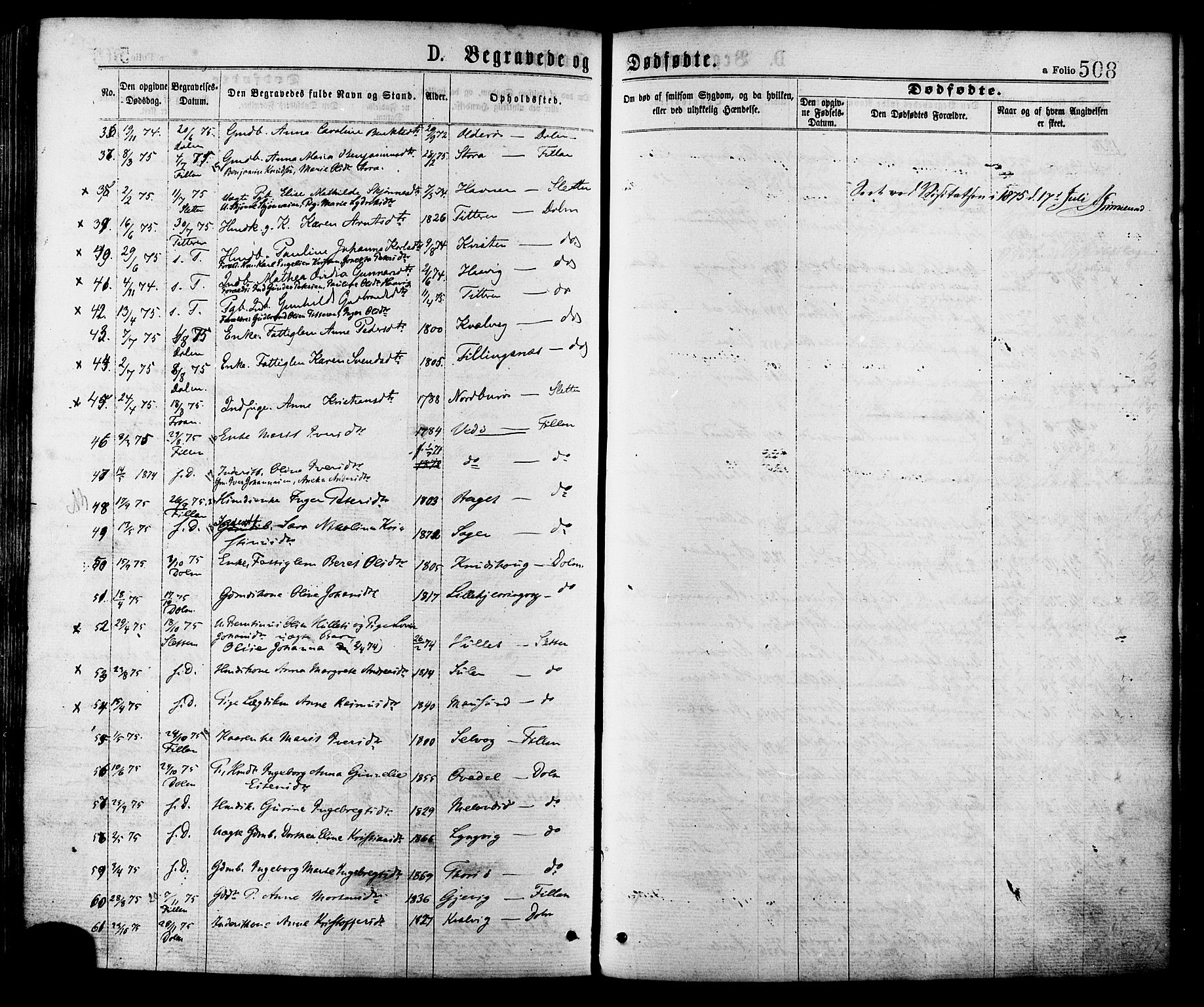 Ministerialprotokoller, klokkerbøker og fødselsregistre - Sør-Trøndelag, AV/SAT-A-1456/634/L0532: Parish register (official) no. 634A08, 1871-1881, p. 508