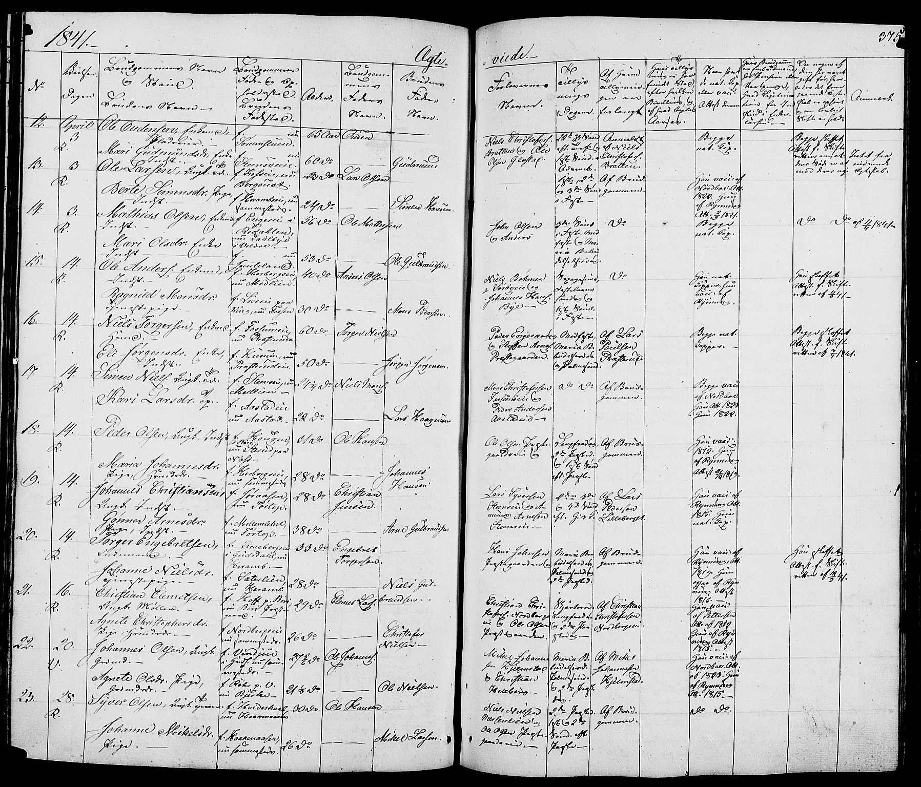 Ringsaker prestekontor, AV/SAH-PREST-014/L/La/L0005: Parish register (copy) no. 5, 1839-1850, p. 375