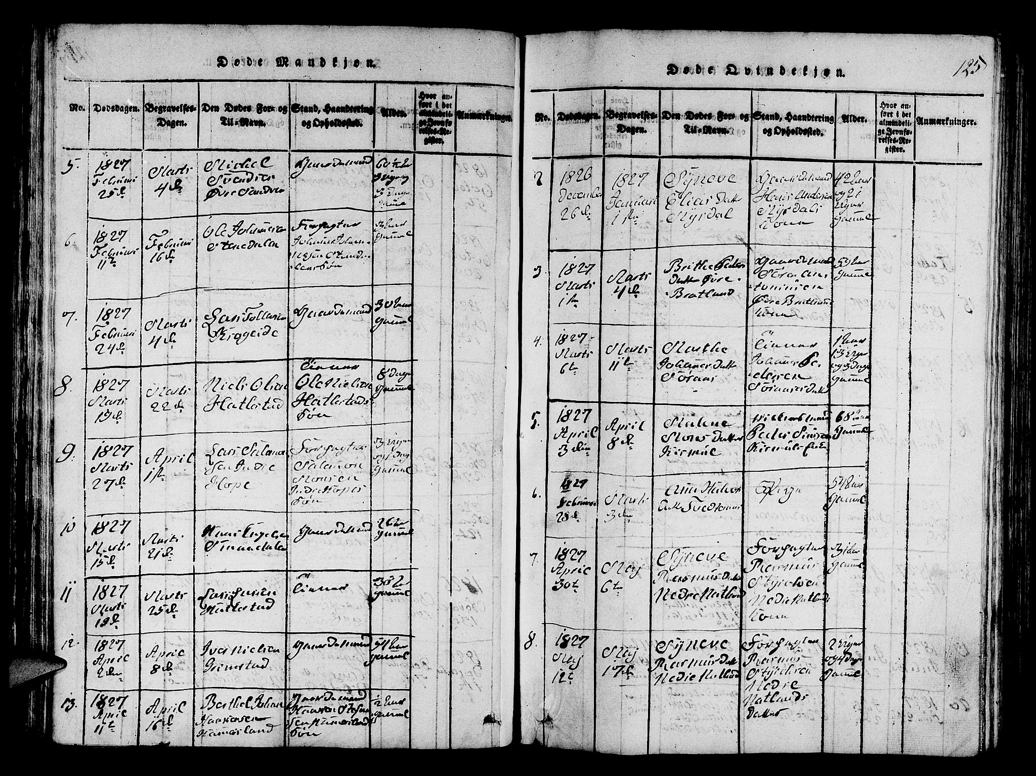 Fana Sokneprestembete, SAB/A-75101/H/Hab/Haba/L0001: Parish register (copy) no. A 1, 1816-1836, p. 125