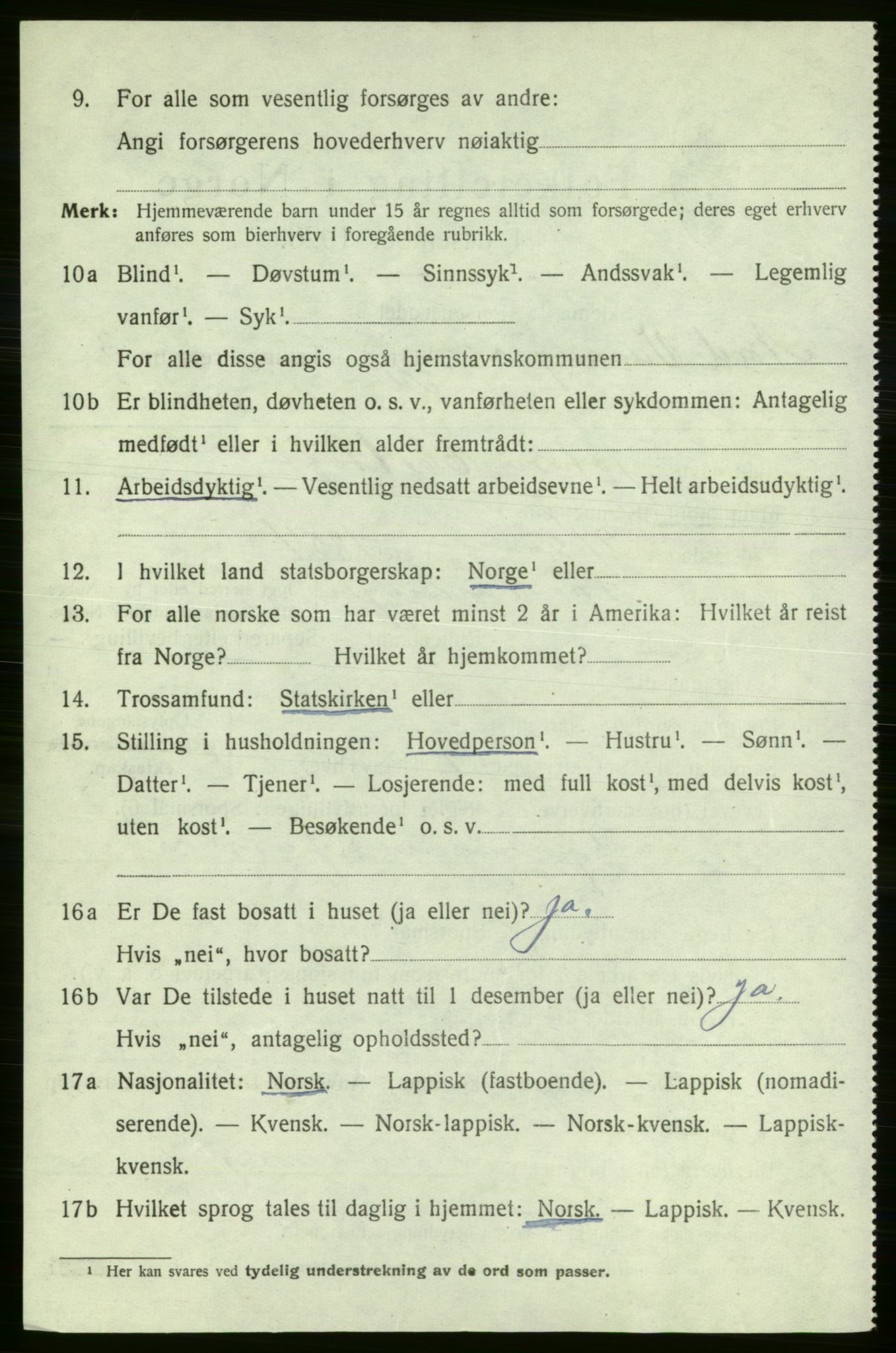 SATØ, 1920 census for Nord-Varanger, 1920, p. 1226