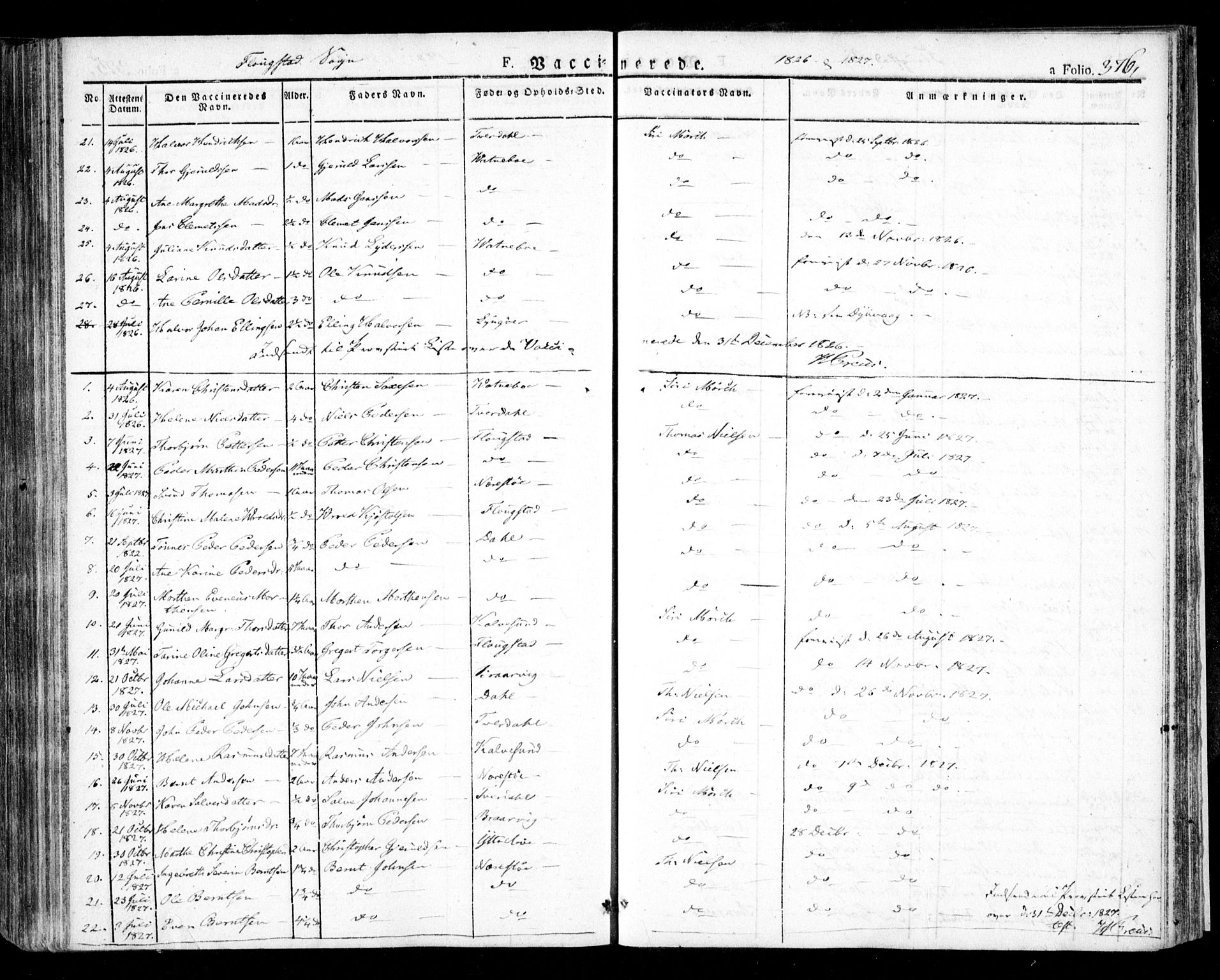 Dypvåg sokneprestkontor, AV/SAK-1111-0007/F/Fa/Faa/L0004: Parish register (official) no. A 4, 1824-1840, p. 376