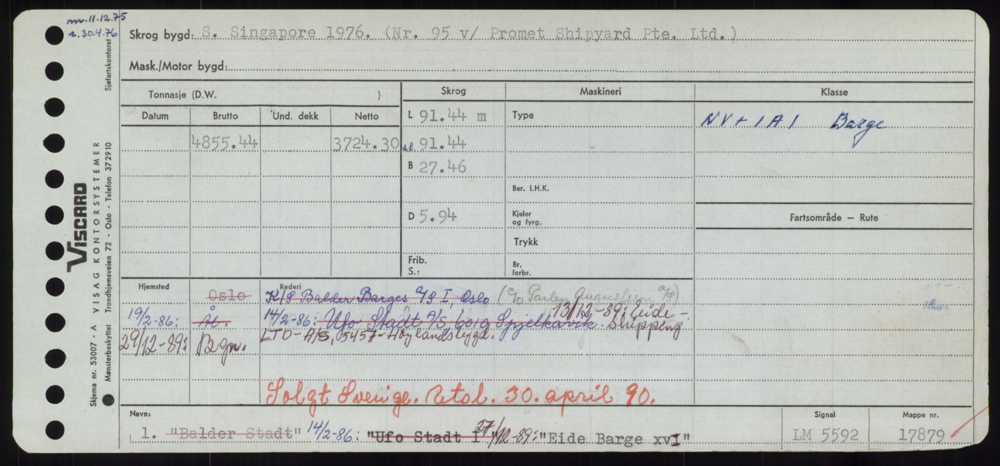 Sjøfartsdirektoratet med forløpere, Skipsmålingen, RA/S-1627/H/Hd/L0009: Fartøy, E, p. 113