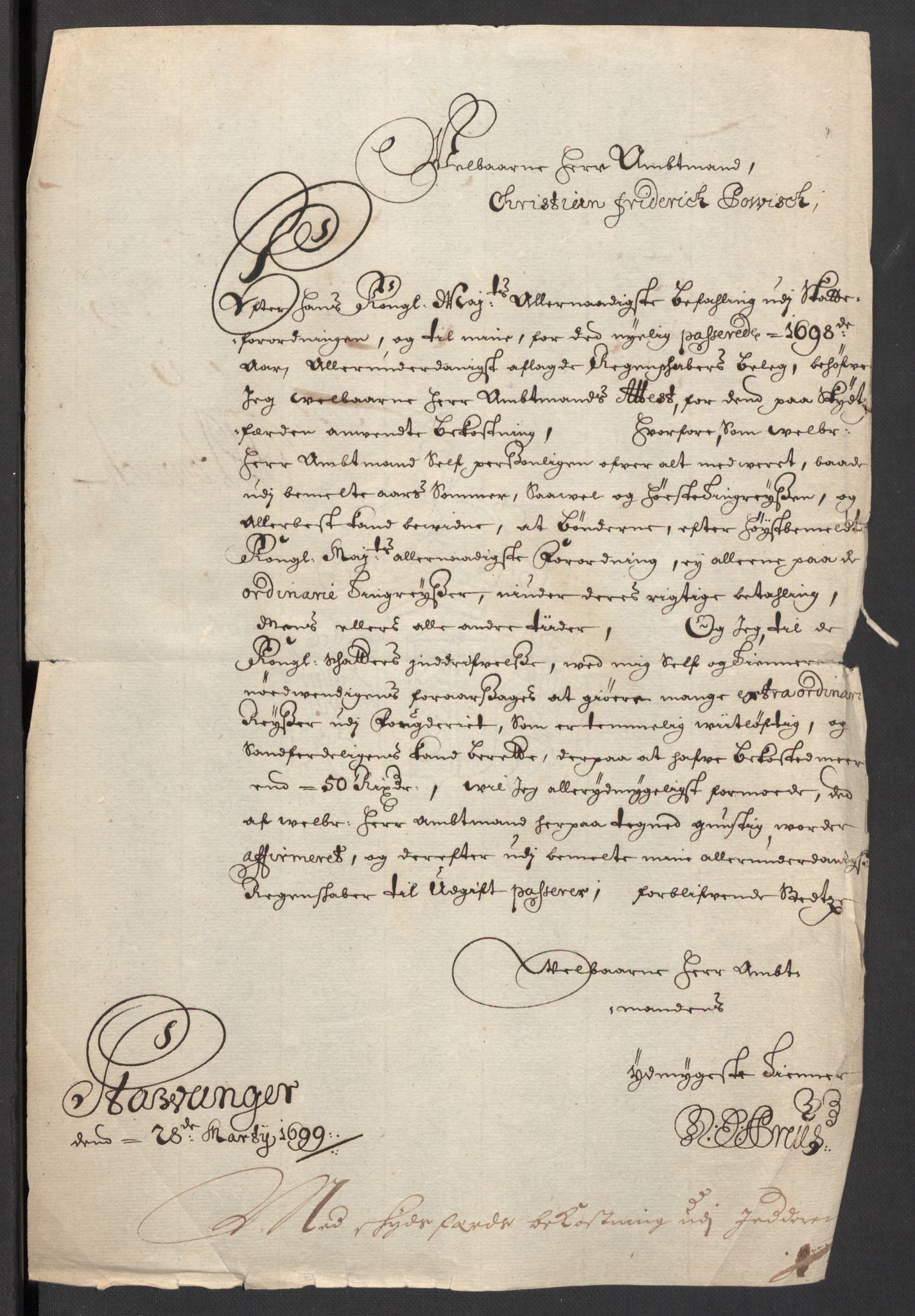 Rentekammeret inntil 1814, Reviderte regnskaper, Fogderegnskap, RA/EA-4092/R46/L2729: Fogderegnskap Jæren og Dalane, 1697-1698, p. 215