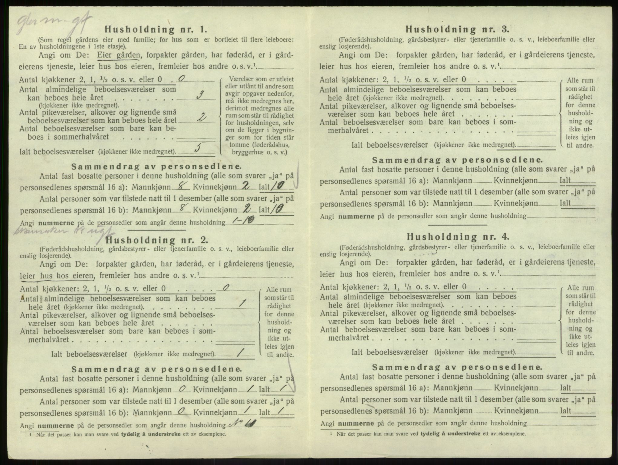 SAB, 1920 census for Vevring, 1920, p. 306