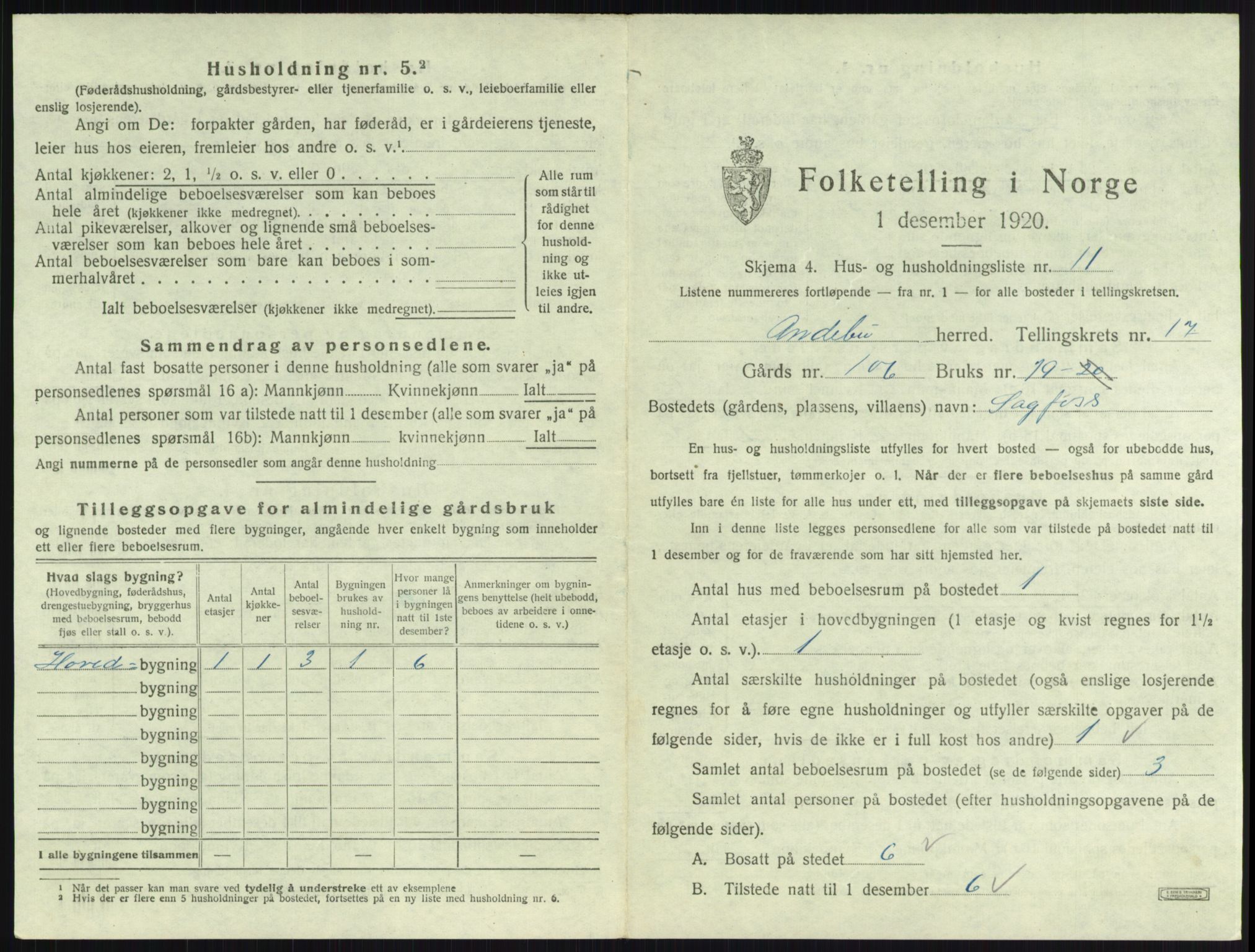 SAKO, 1920 census for Andebu, 1920, p. 937