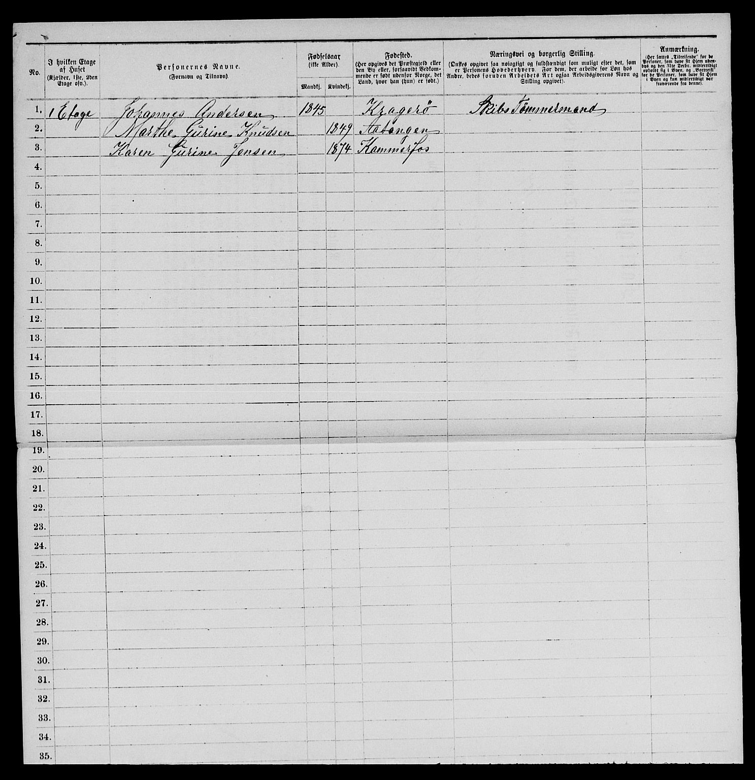 SAKO, 1885 census for 0801 Kragerø, 1885, p. 402