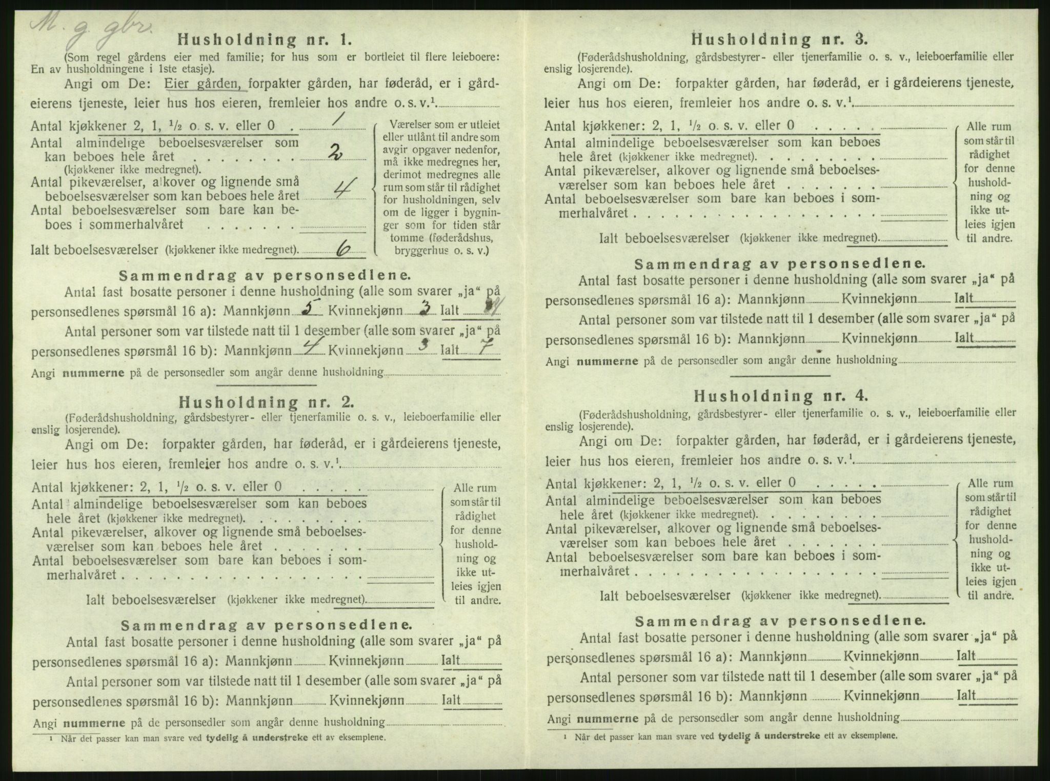 SAT, 1920 census for Tustna, 1920, p. 94