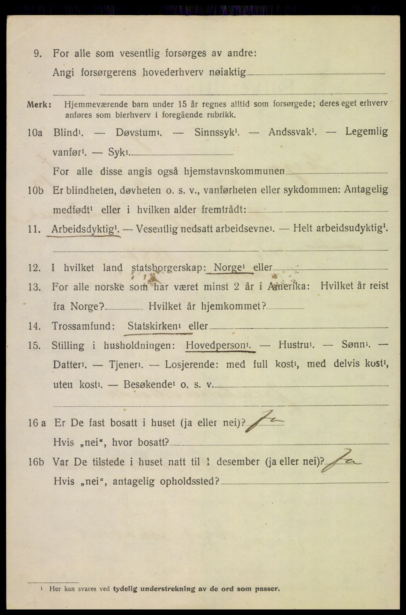 SAH, 1920 census for Lesja, 1920, p. 1619