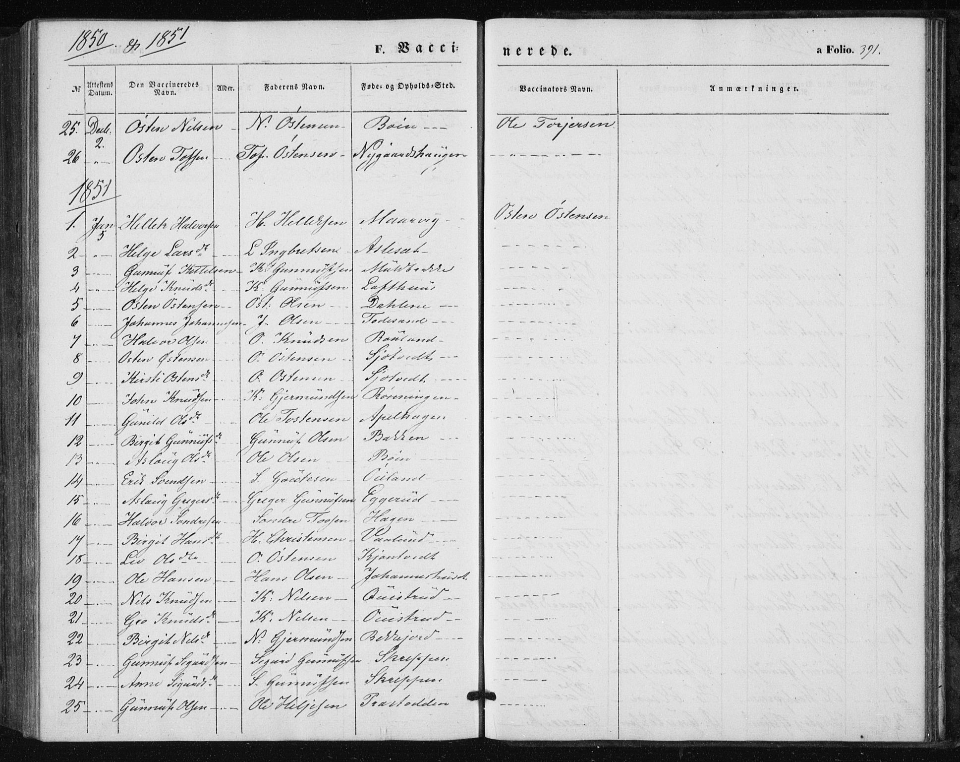 Tinn kirkebøker, SAKO/A-308/F/Fa/L0005: Parish register (official) no. I 5, 1844-1856, p. 391
