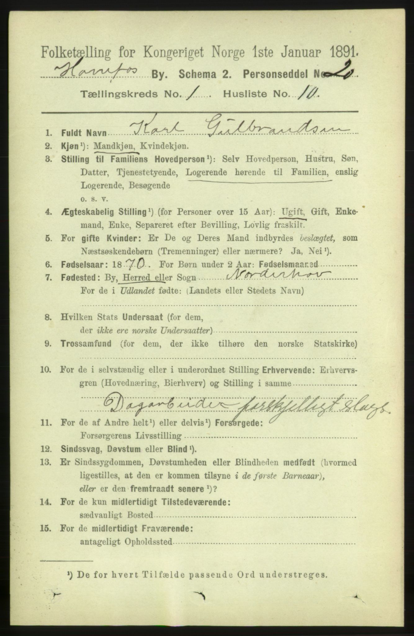 RA, 1891 census for 0601 Hønefoss, 1891, p. 520