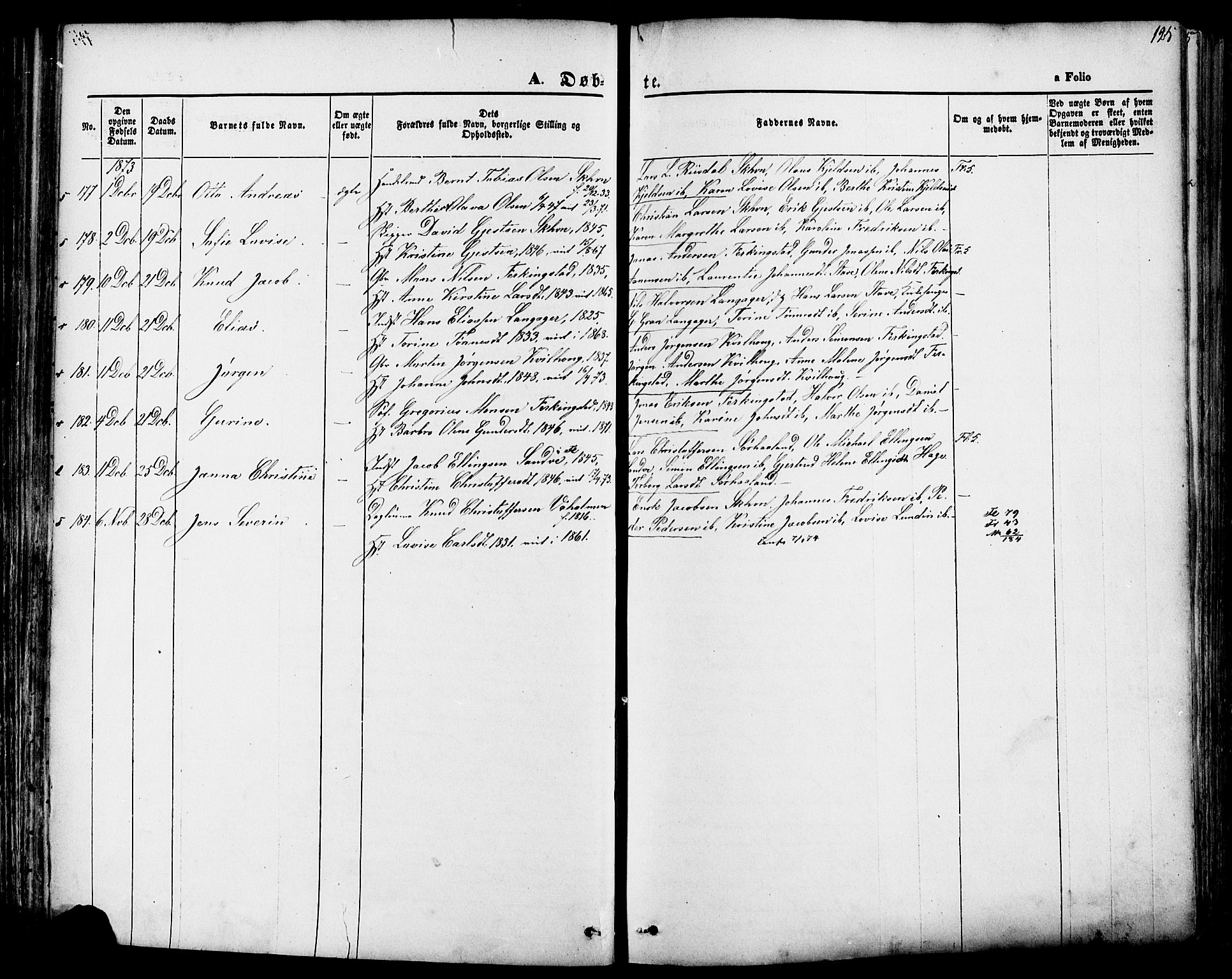 Skudenes sokneprestkontor, AV/SAST-A -101849/H/Ha/Haa/L0006: Parish register (official) no. A 4, 1864-1881, p. 125