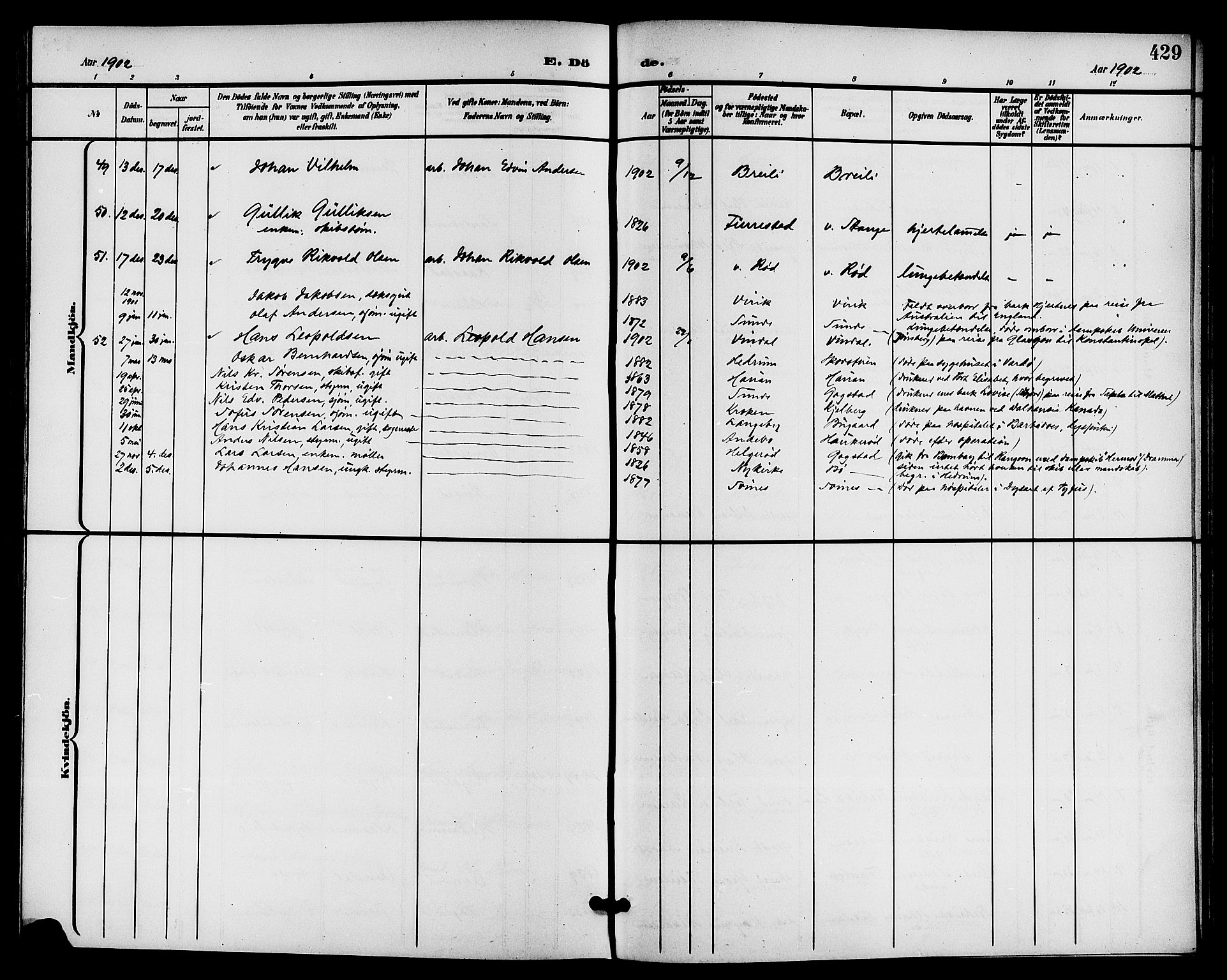 Sandar kirkebøker, AV/SAKO-A-243/G/Ga/L0002: Parish register (copy) no. 2, 1900-1915, p. 429