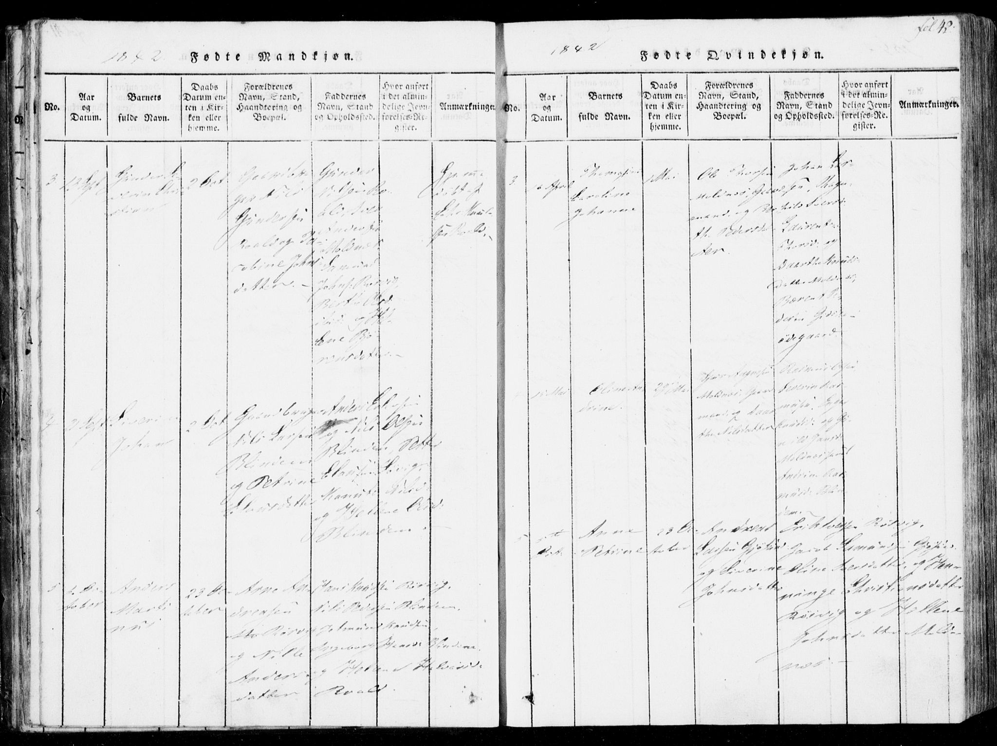 Ministerialprotokoller, klokkerbøker og fødselsregistre - Møre og Romsdal, AV/SAT-A-1454/537/L0517: Parish register (official) no. 537A01, 1818-1862, p. 42