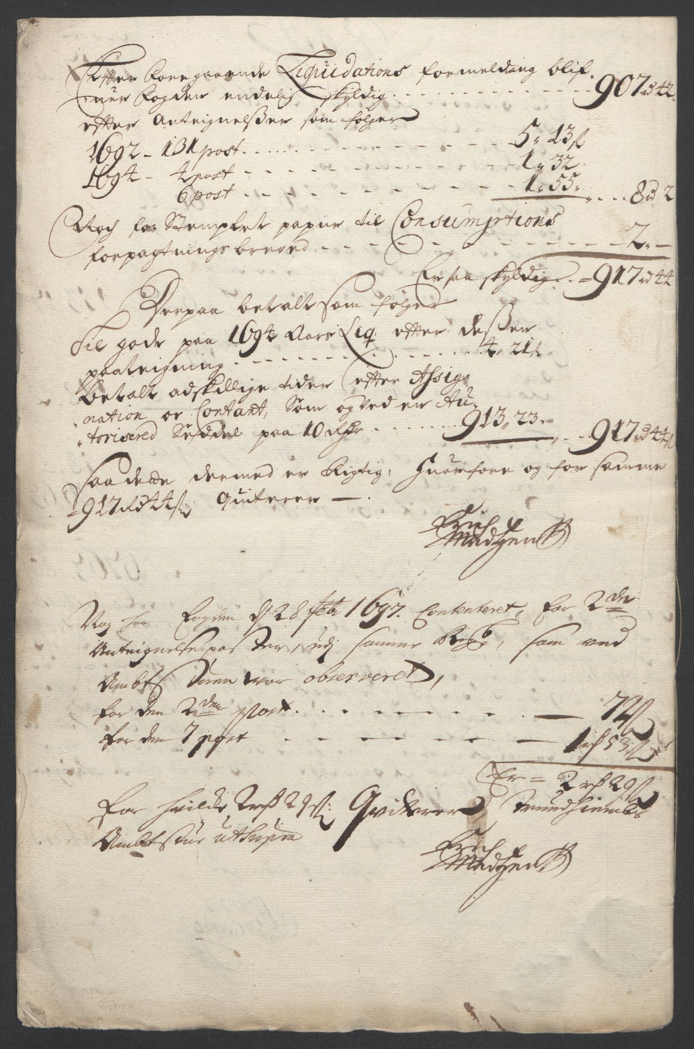 Rentekammeret inntil 1814, Reviderte regnskaper, Fogderegnskap, RA/EA-4092/R56/L3736: Fogderegnskap Nordmøre, 1694-1696, p. 335