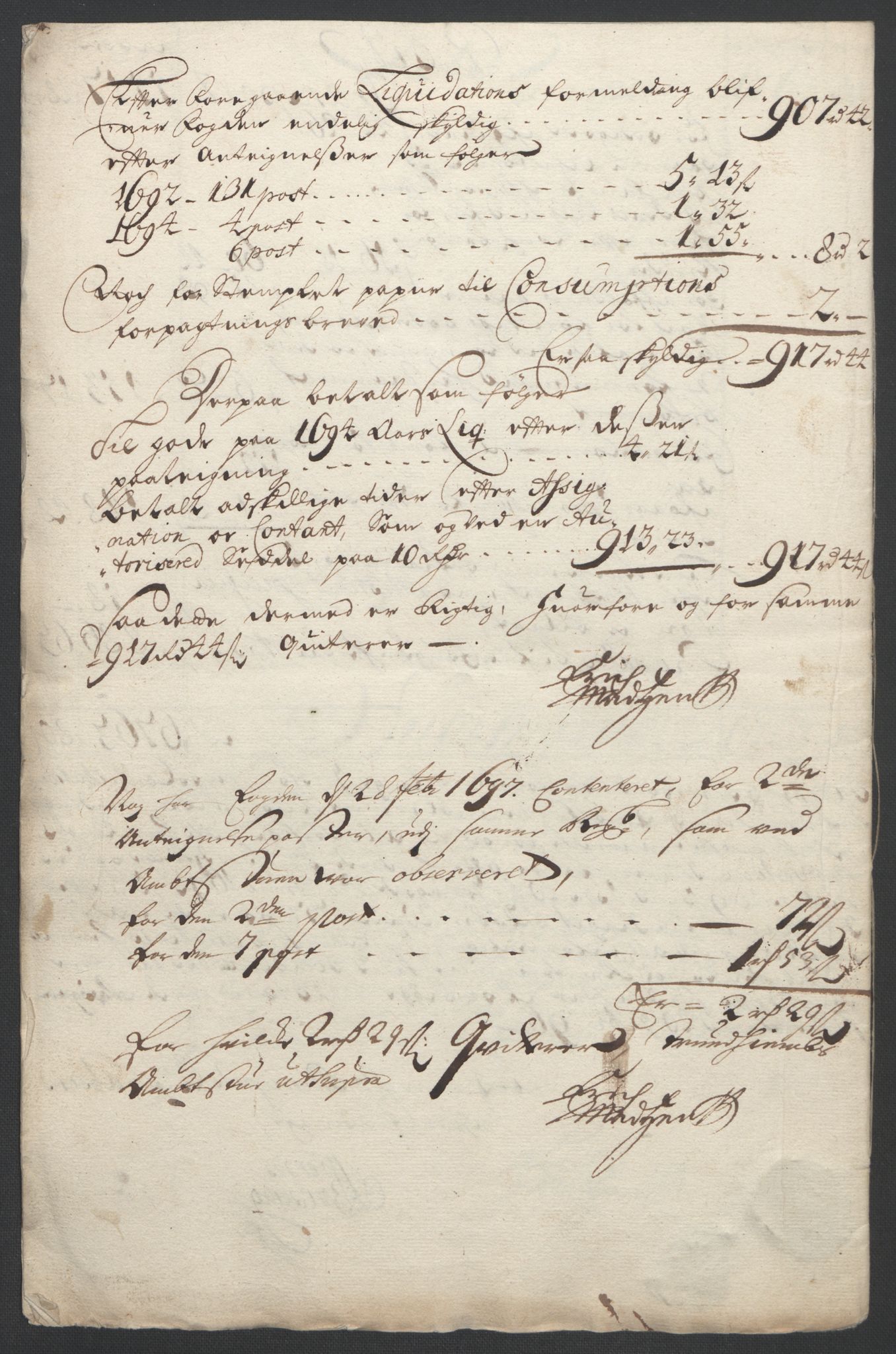 Rentekammeret inntil 1814, Reviderte regnskaper, Fogderegnskap, AV/RA-EA-4092/R56/L3736: Fogderegnskap Nordmøre, 1694-1696, p. 335